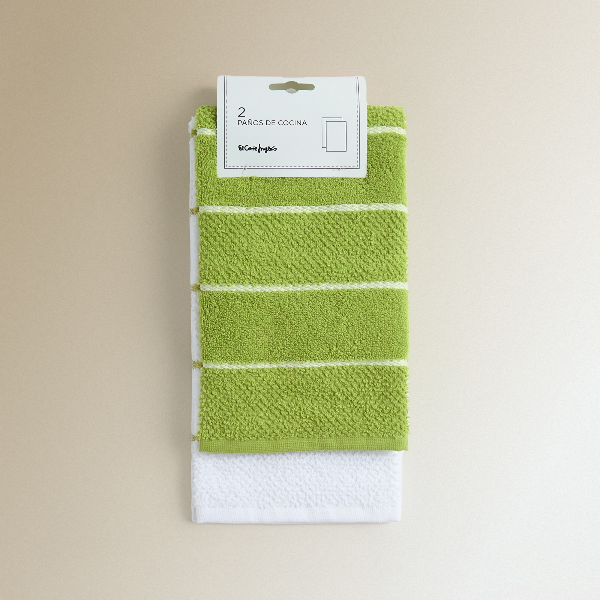Conjunto de 2 Panos de Tecido Turco de Algodão Nest III Verde-6