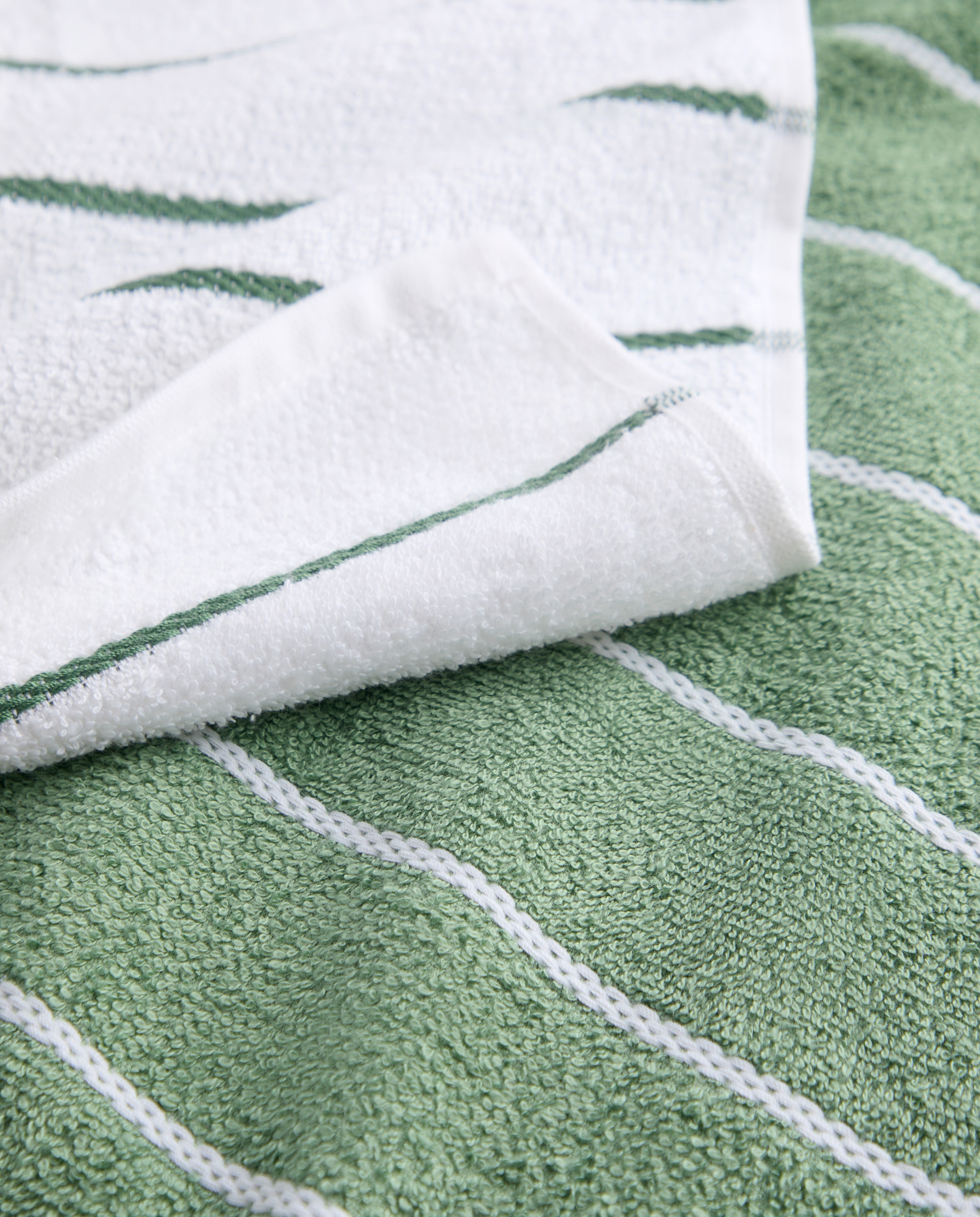 Conjunto de 2 Panos de Tecido Turco de Algodão Nest Verde-3