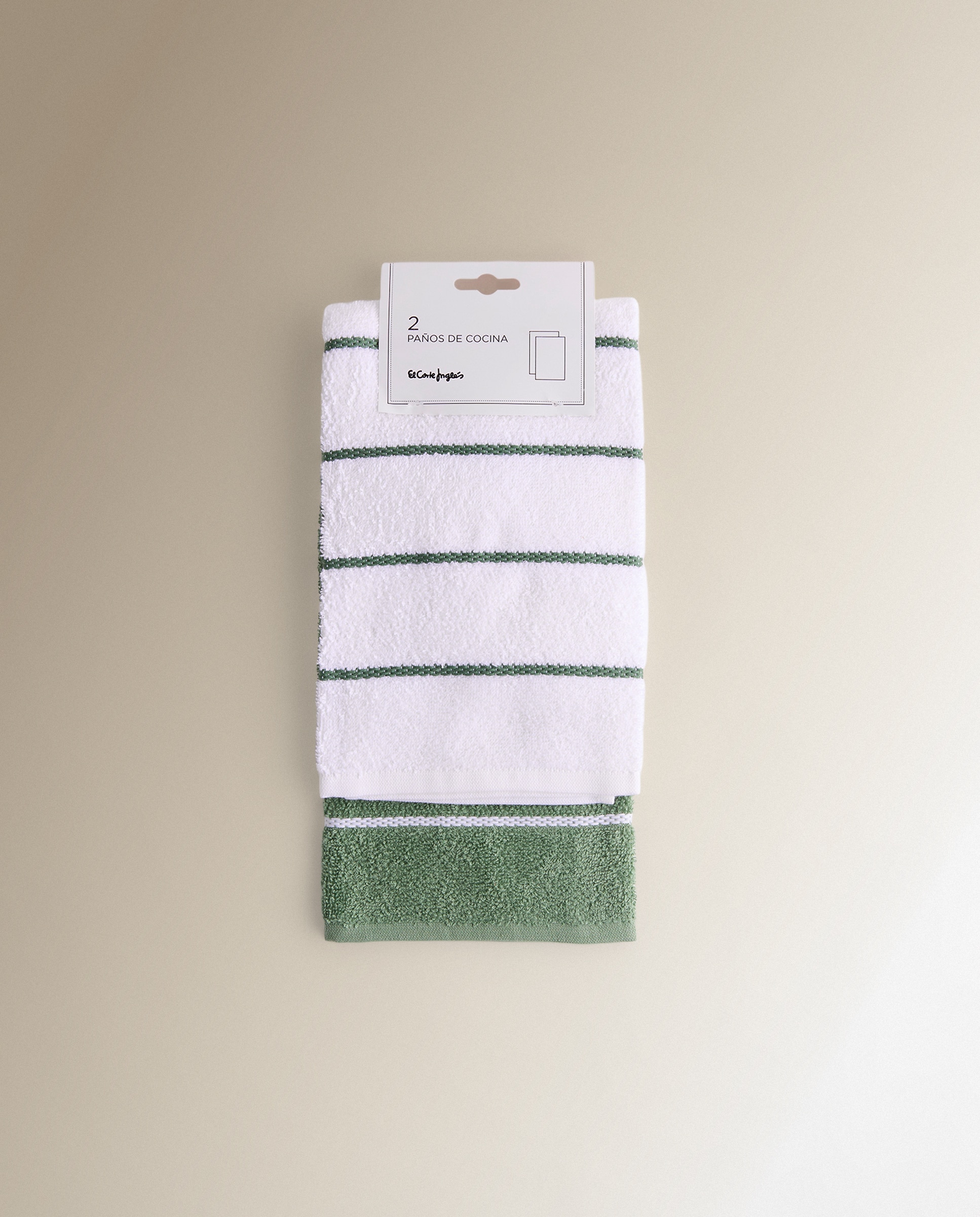 Conjunto de 2 Panos de Tecido Turco de Algodão Nest Verde-6