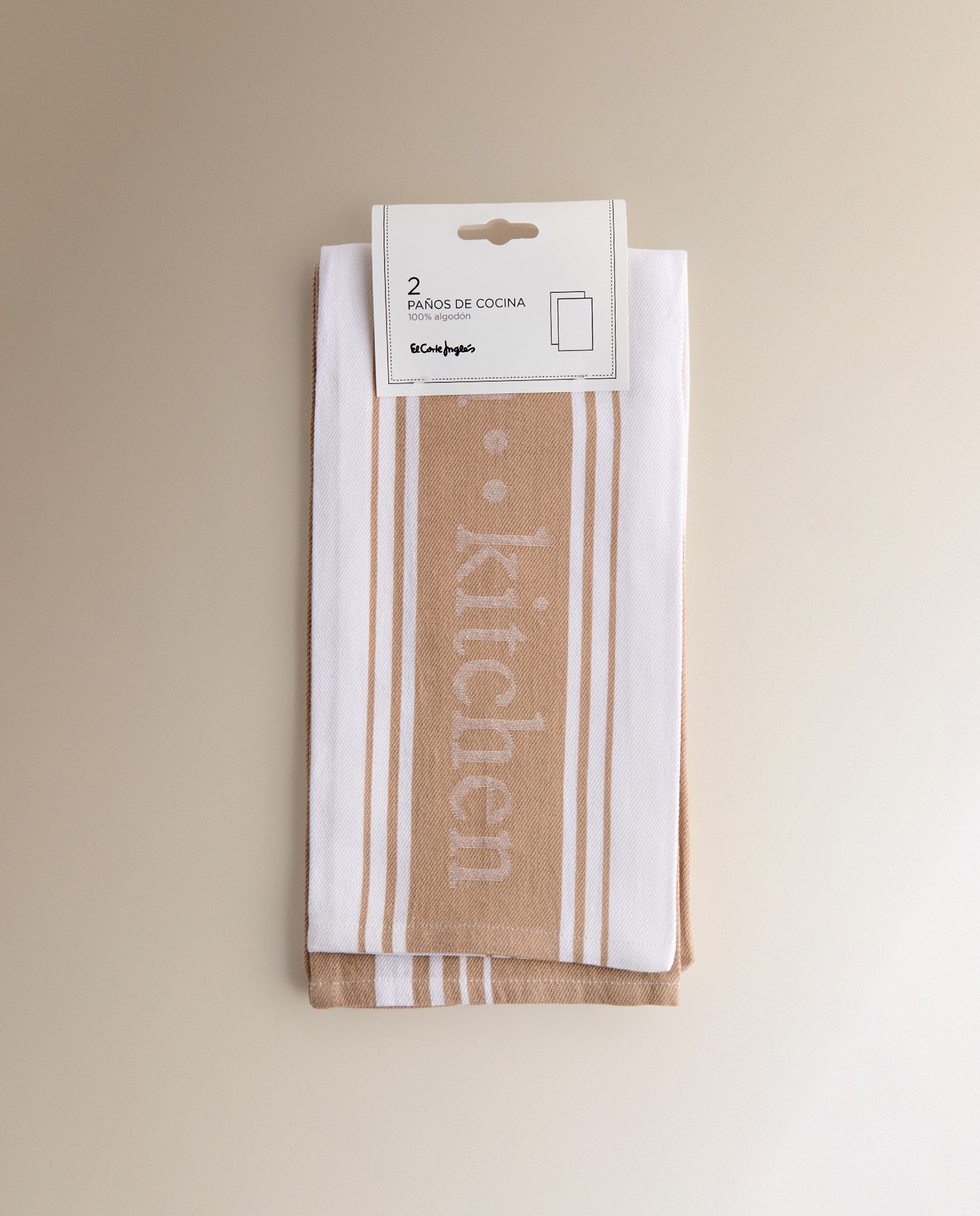 Set de 2 paños de cocina algodón Kitsail El Corte Inglés - Beige 50 x 70 cm Beige-6