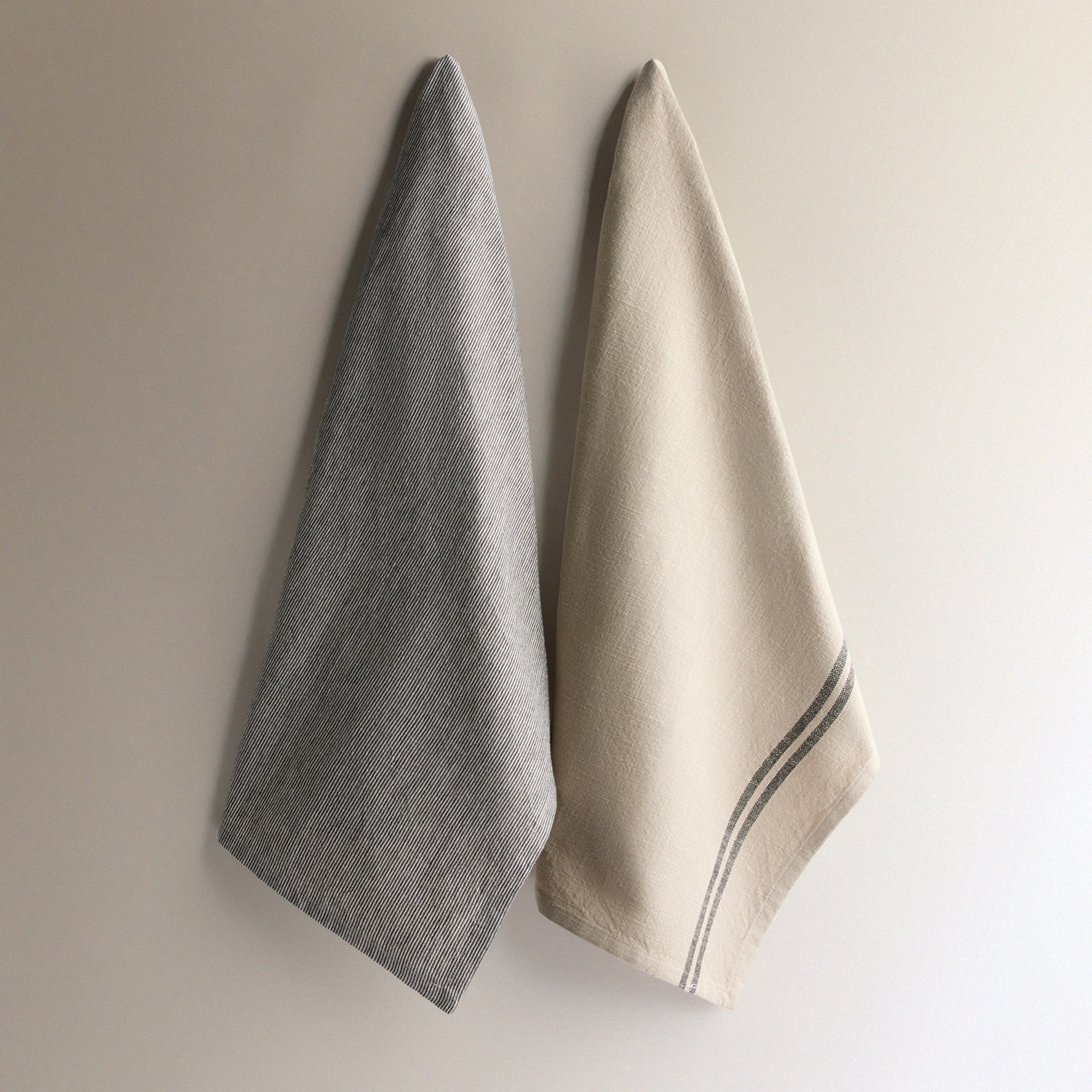 Imagen 2 de Set 2 paños sarga algodón Norway - Gris 50 x 70 cm Gris