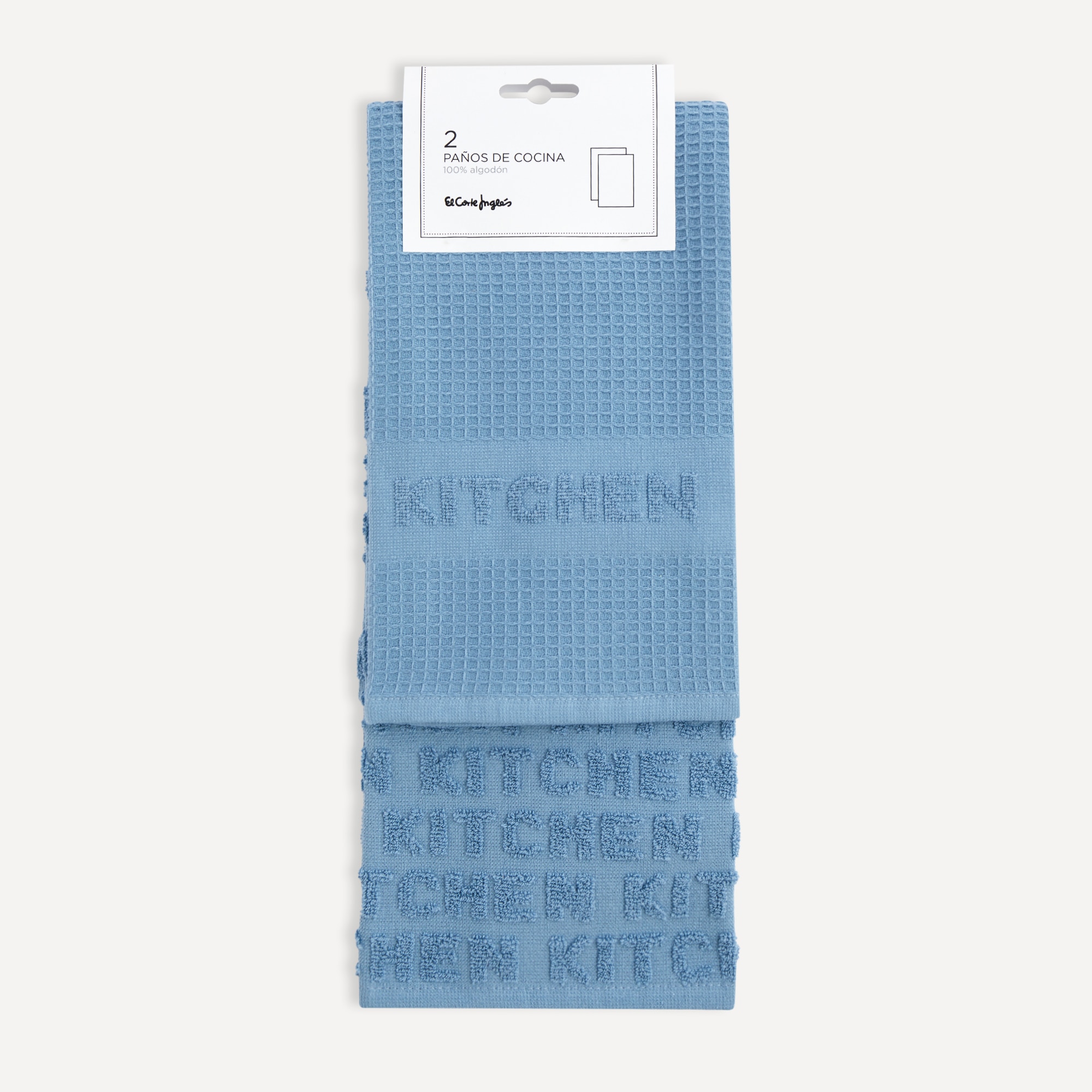 Conjunto de 2 Panos de Cozinha Kichy em Algodão Azul-médio-5