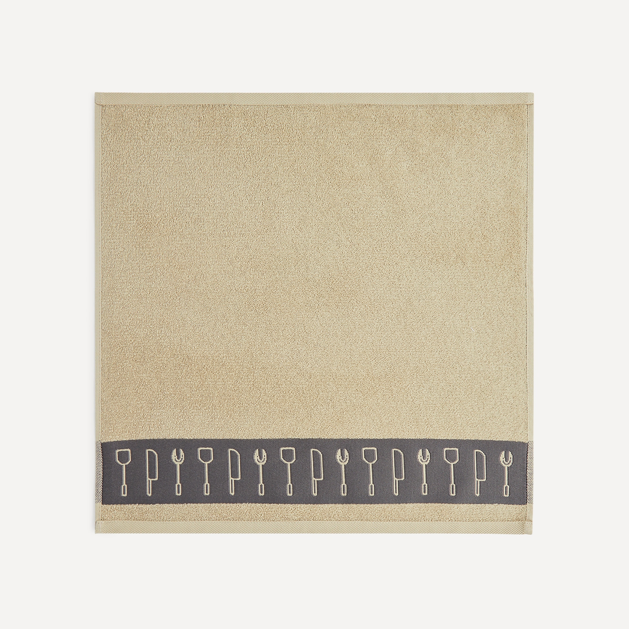 Conjunto de 2 Panos de Tecido Turco de Algodão Carve Taupe-2