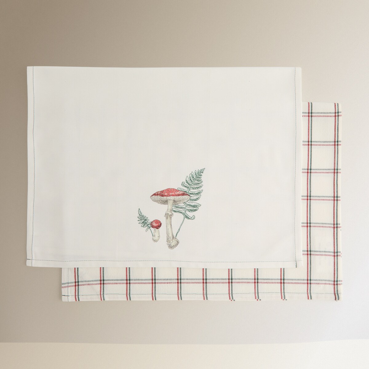 Set 2 paños de cocina Setas Multicolor-5