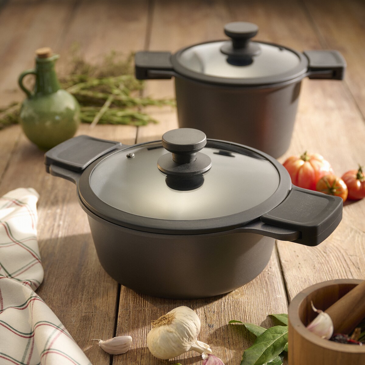 Set 2 paños de cocina Setas Multicolor-7