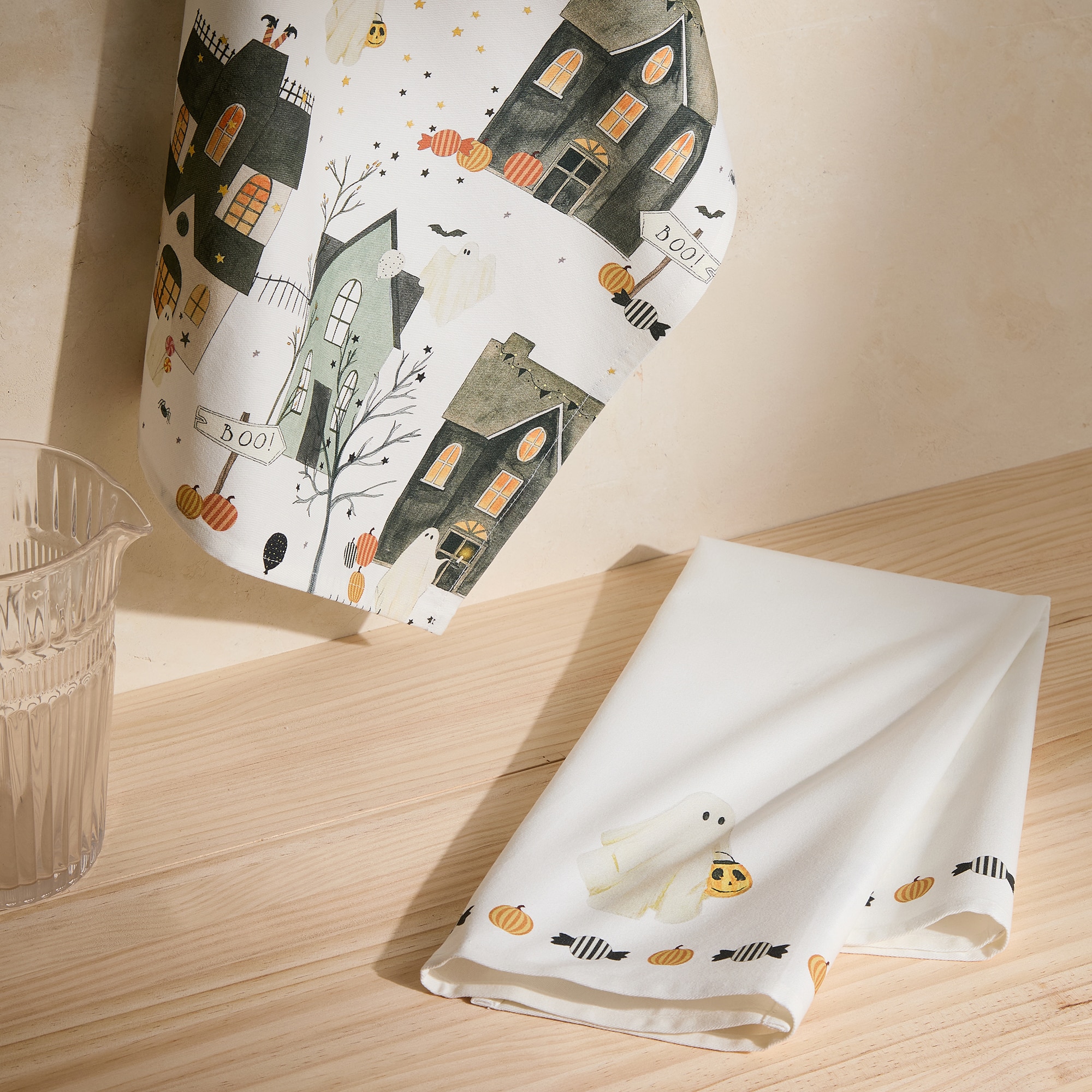 Conjunto de 2 Panos de Cozinha Halloween Multicolor-1