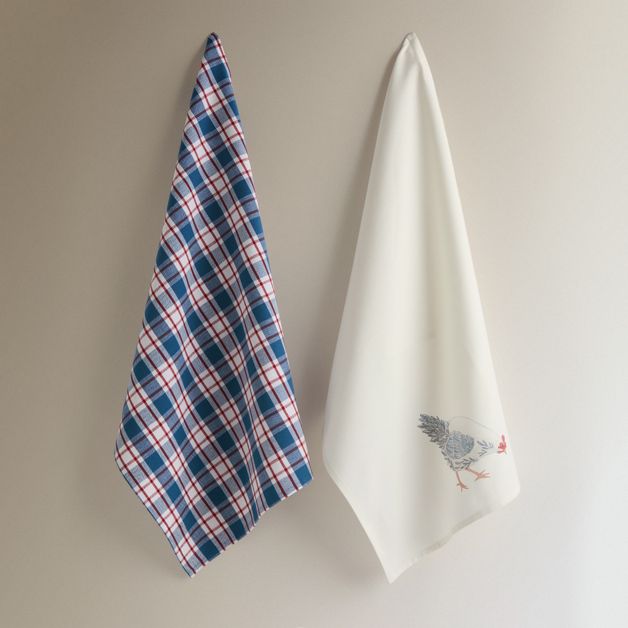 Conjunto de 2 Panos de Cozinha Hens Multicolor-2