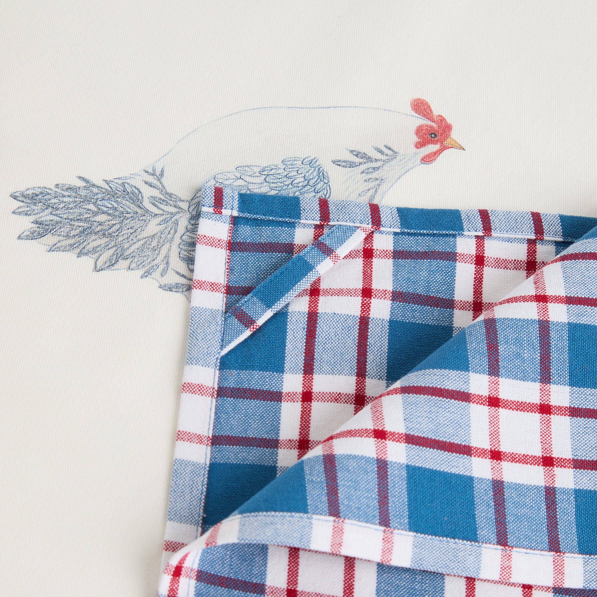 Conjunto de 2 Panos de Cozinha Hens Multicolor-3