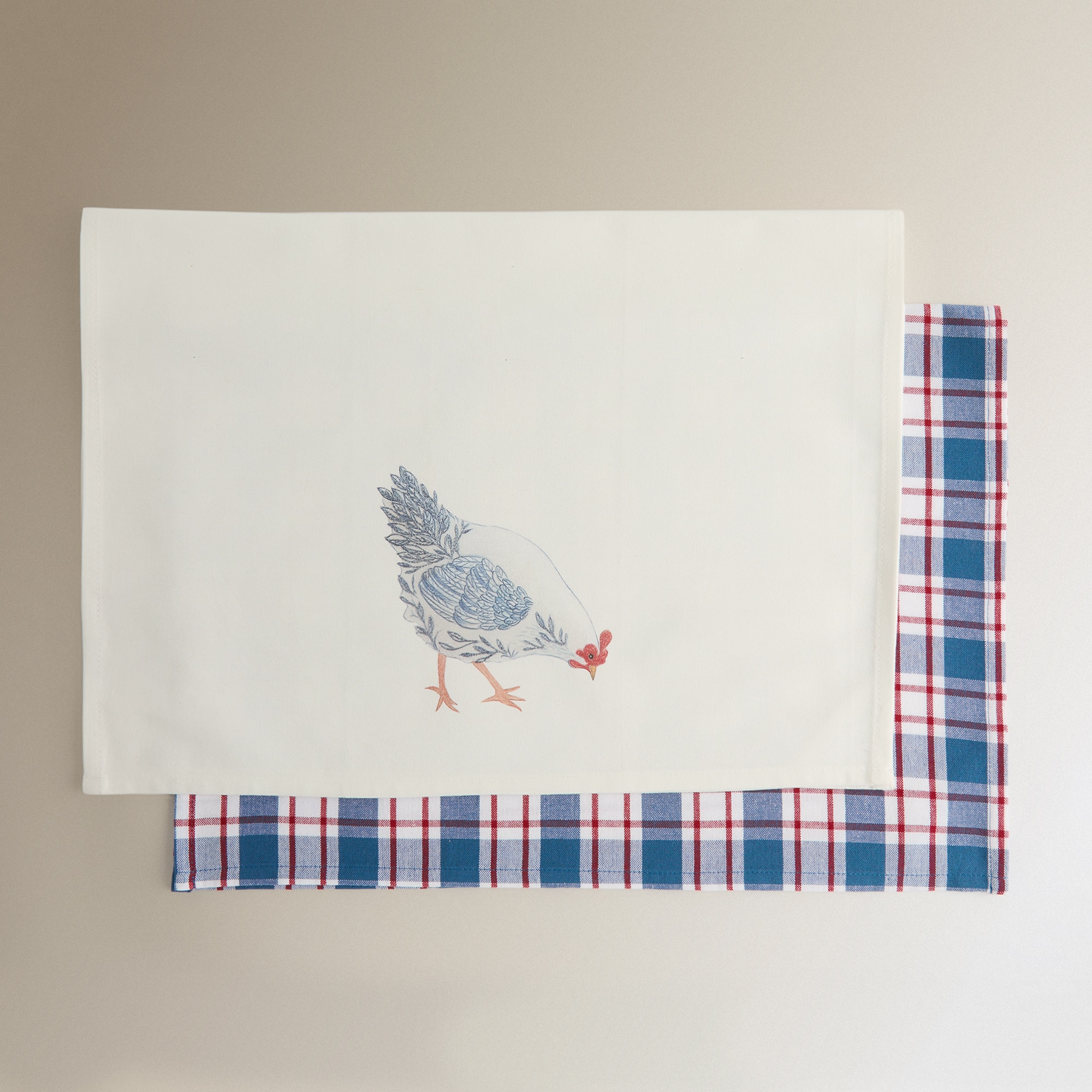 Conjunto de 2 Panos de Cozinha Hens Multicolor-5