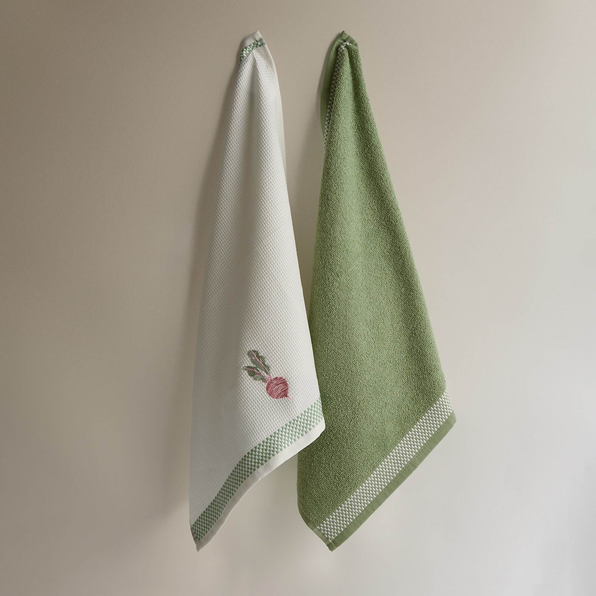 Conjunto de 2 Panos de Cozinha de Algodão Rabanete Multicolor-2