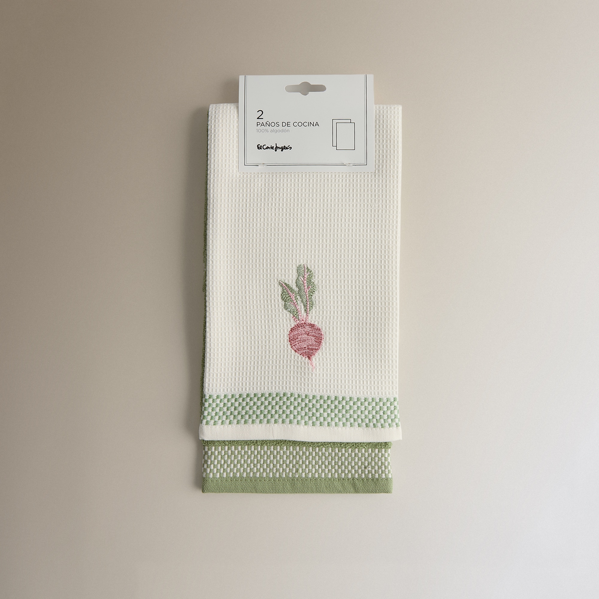 Conjunto de 2 Panos de Cozinha de Algodão Rabanete Multicolor-5