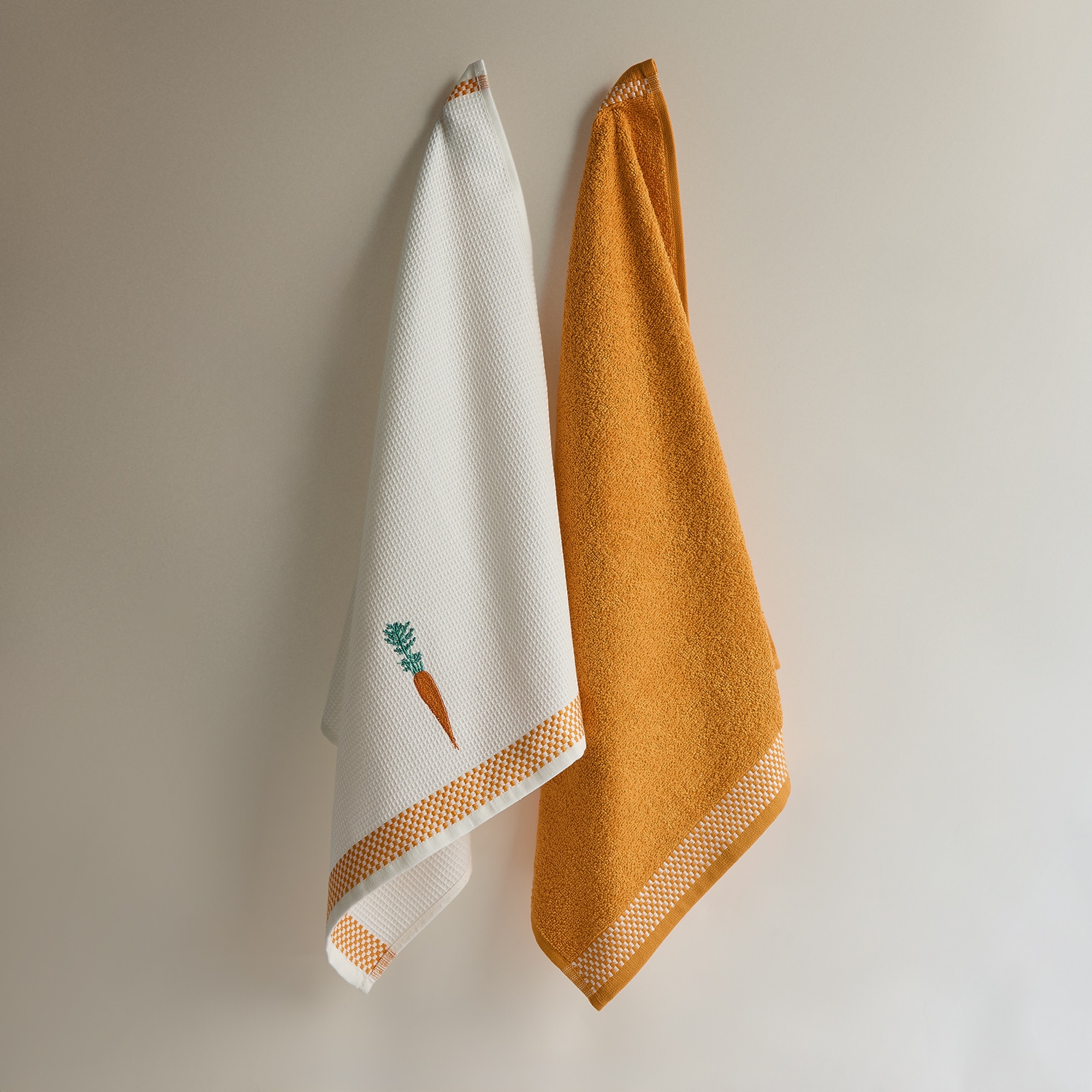 Conjunto de 2 Panos de Cozinha de Algodão Cenoura Multicolor-2