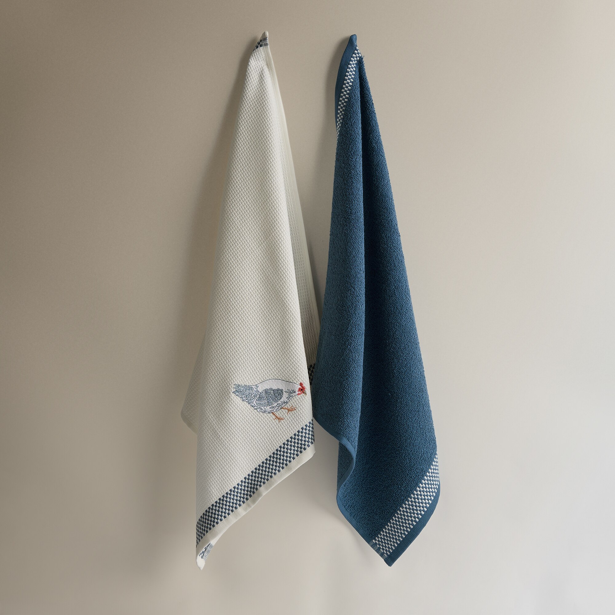 Conjunto de 2 Panos de Cozinha de Algodão Galinha Multicolor-2