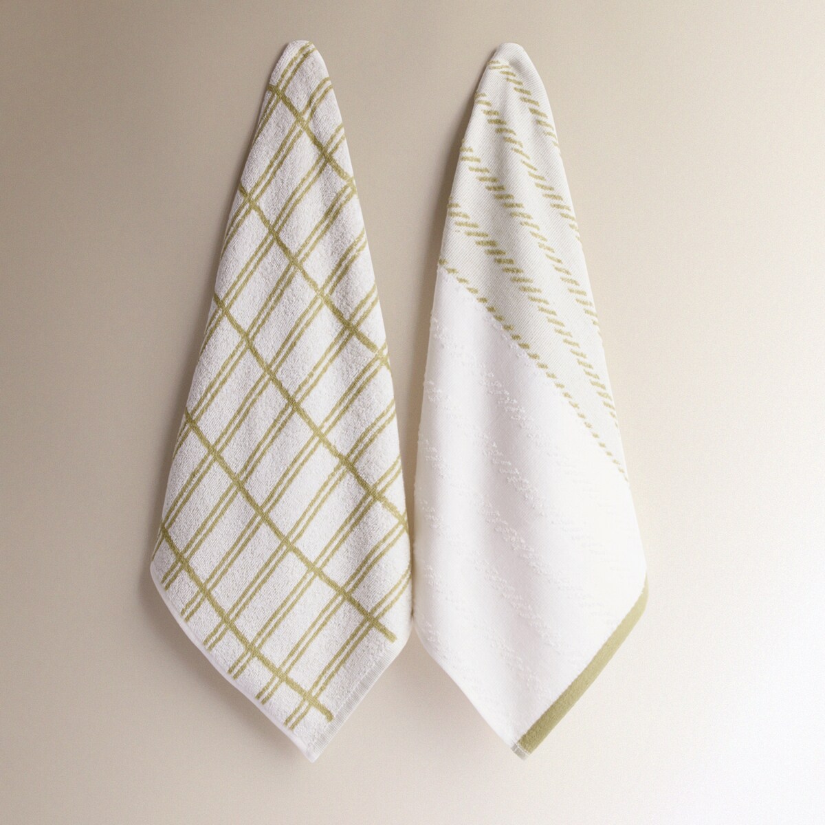 Conjunto de 2 Panos de Tecido Turco de Algodão Rander Verde-2