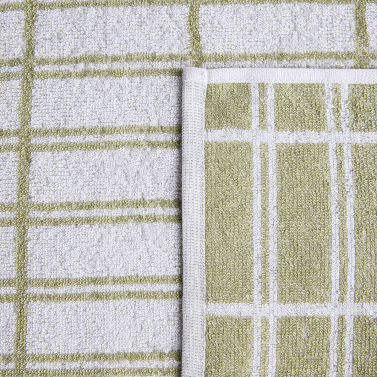 Conjunto de 2 Panos de Tecido Turco de Algodão Rander Verde-3