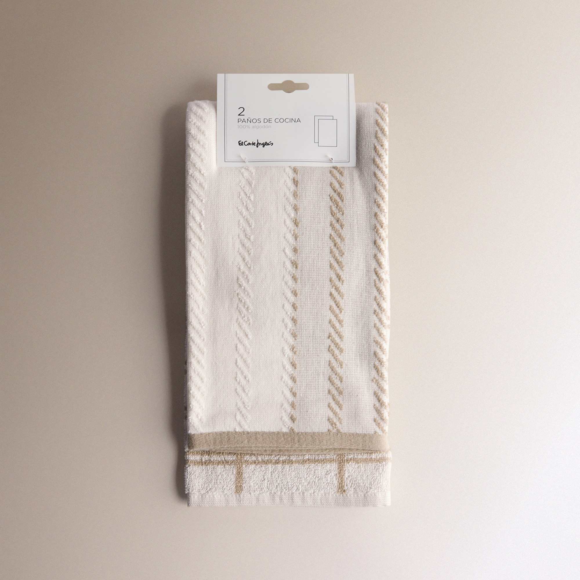 Conjunto de 2 Panos de Tecido Turco de Algodão Rander Bege-6