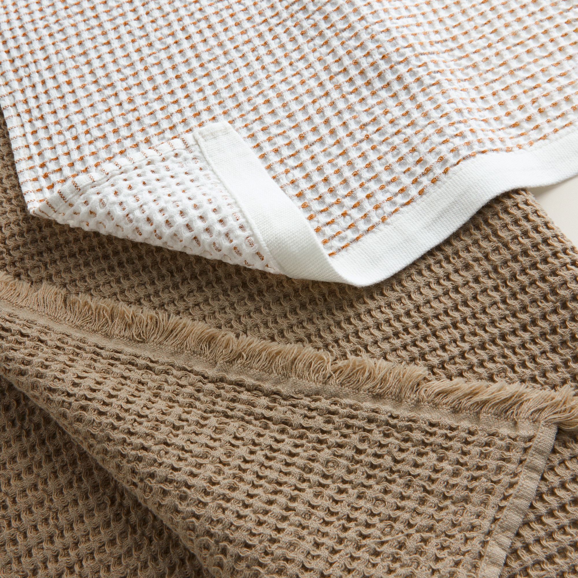 Set 2 paños de cocina algodón Nido - Blanco 50 x 70 cm Blanco-3