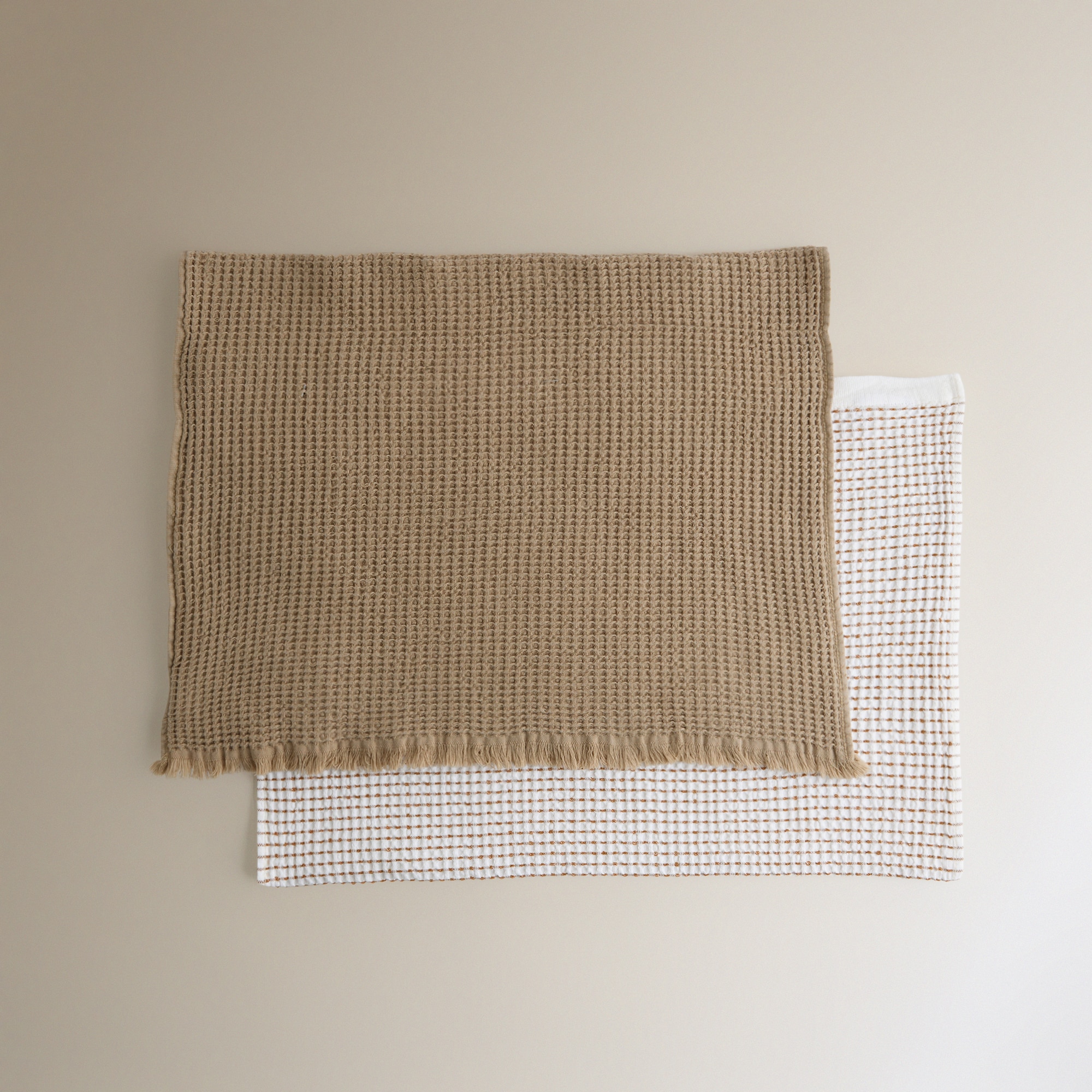 Set 2 paños de cocina algodón Nido - Blanco 50 x 70 cm Blanco-5