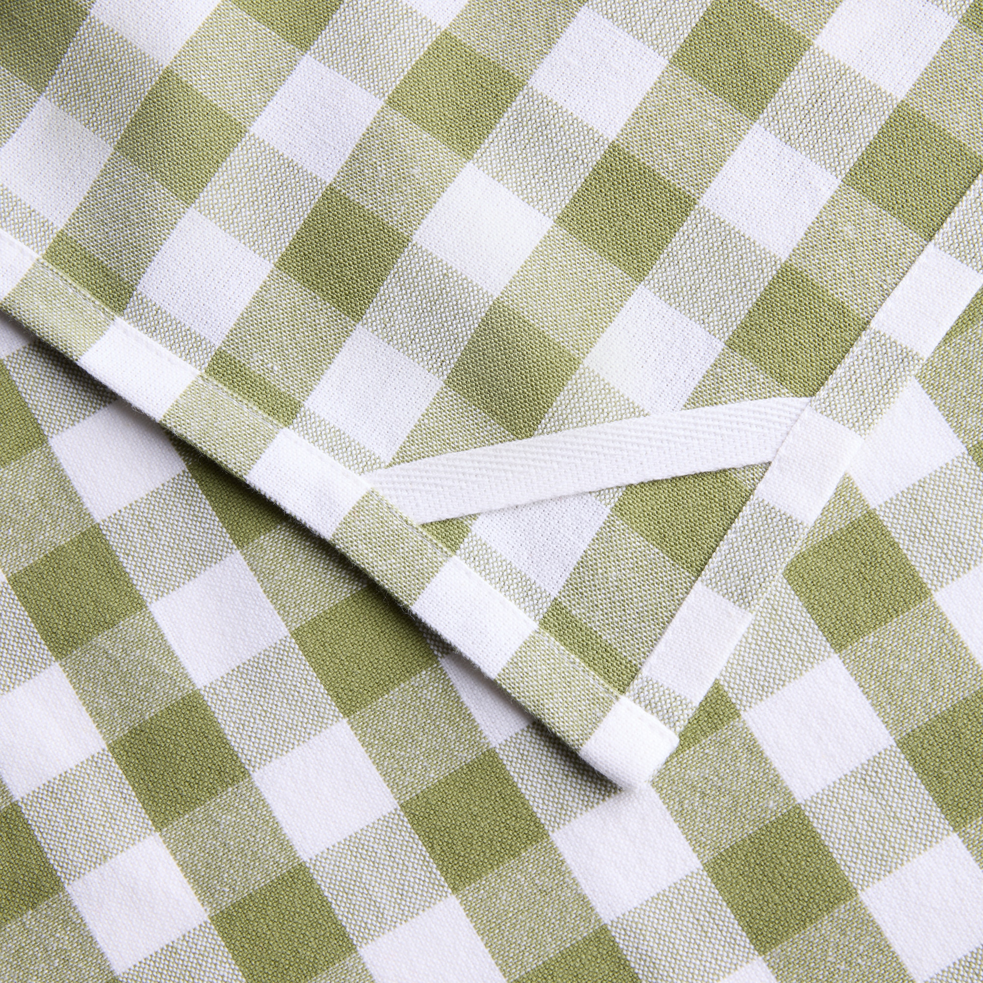 Conjunto de 2 Panos de Cozinha de Algodão Vichy Verde-3