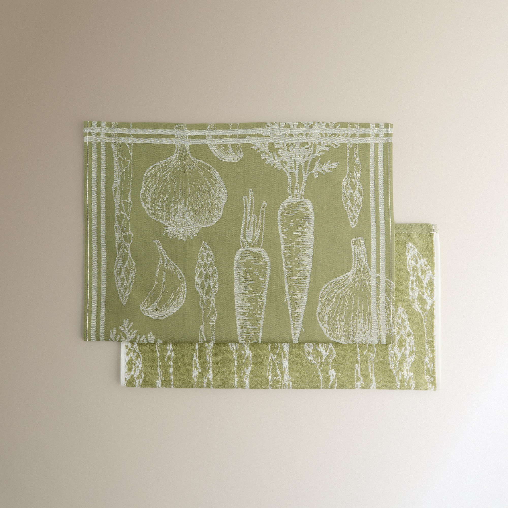 Conjunto de 2 Panos de Cozinha de Algodão Asparagus Multicolor-5