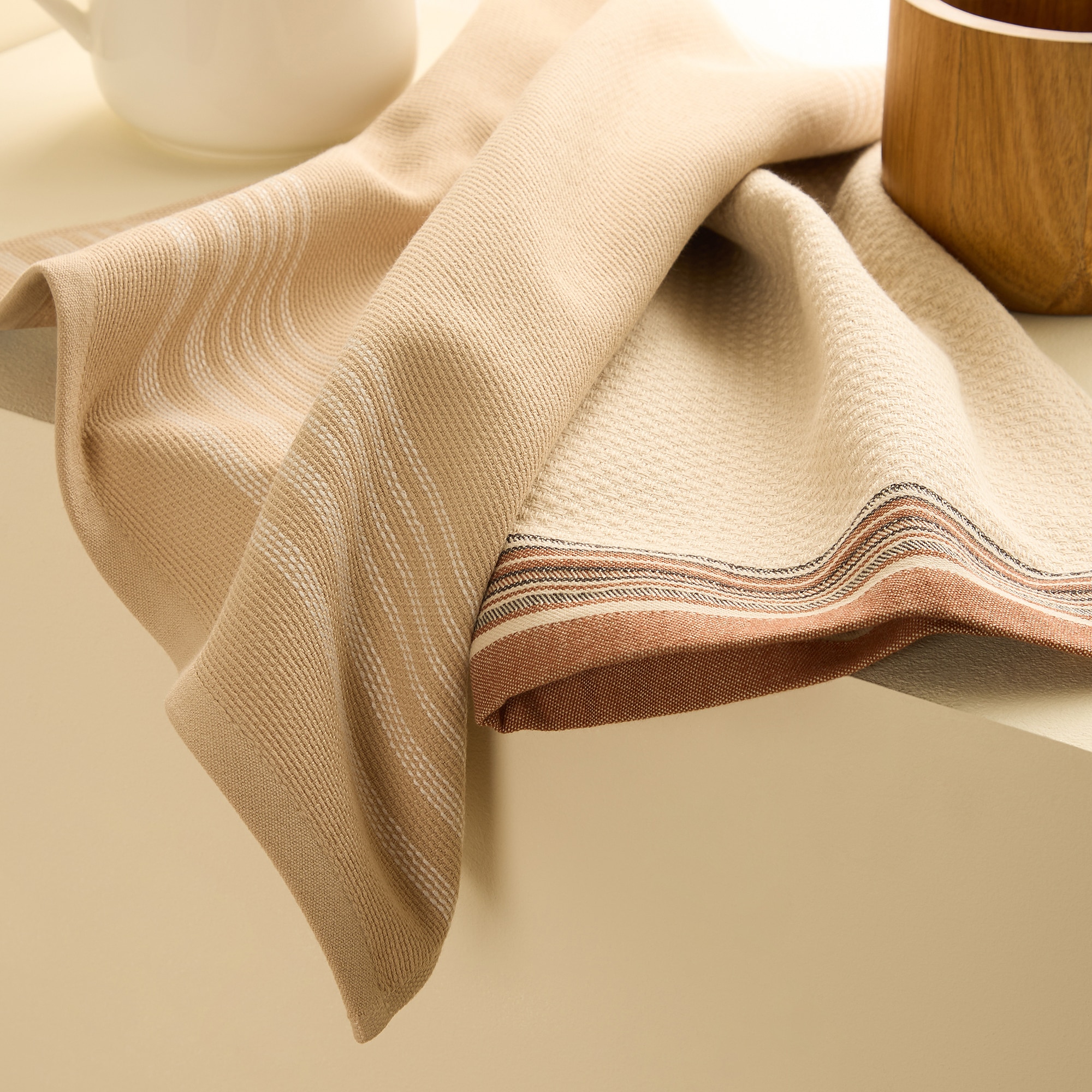 Conjunto de 2 Panos de Tecido Turco e Sarja Wond Cobre-1