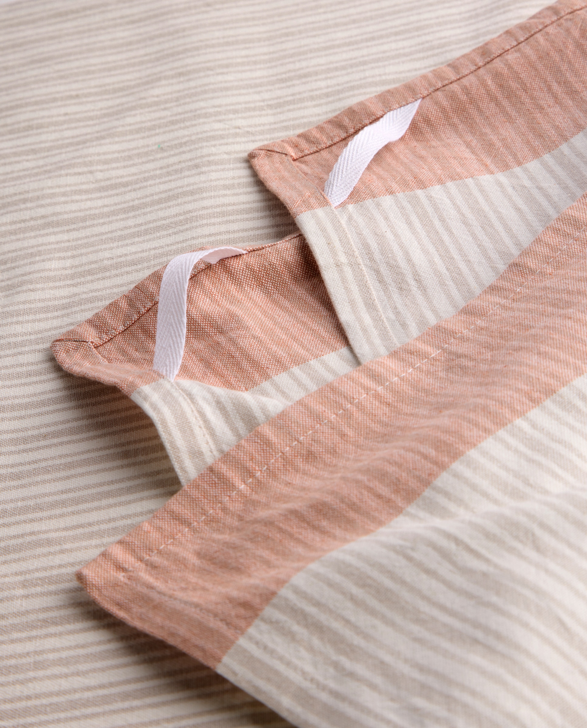 Conjunto de 2 Panos de Cozinha de Algodão às Riscas Rosa-3