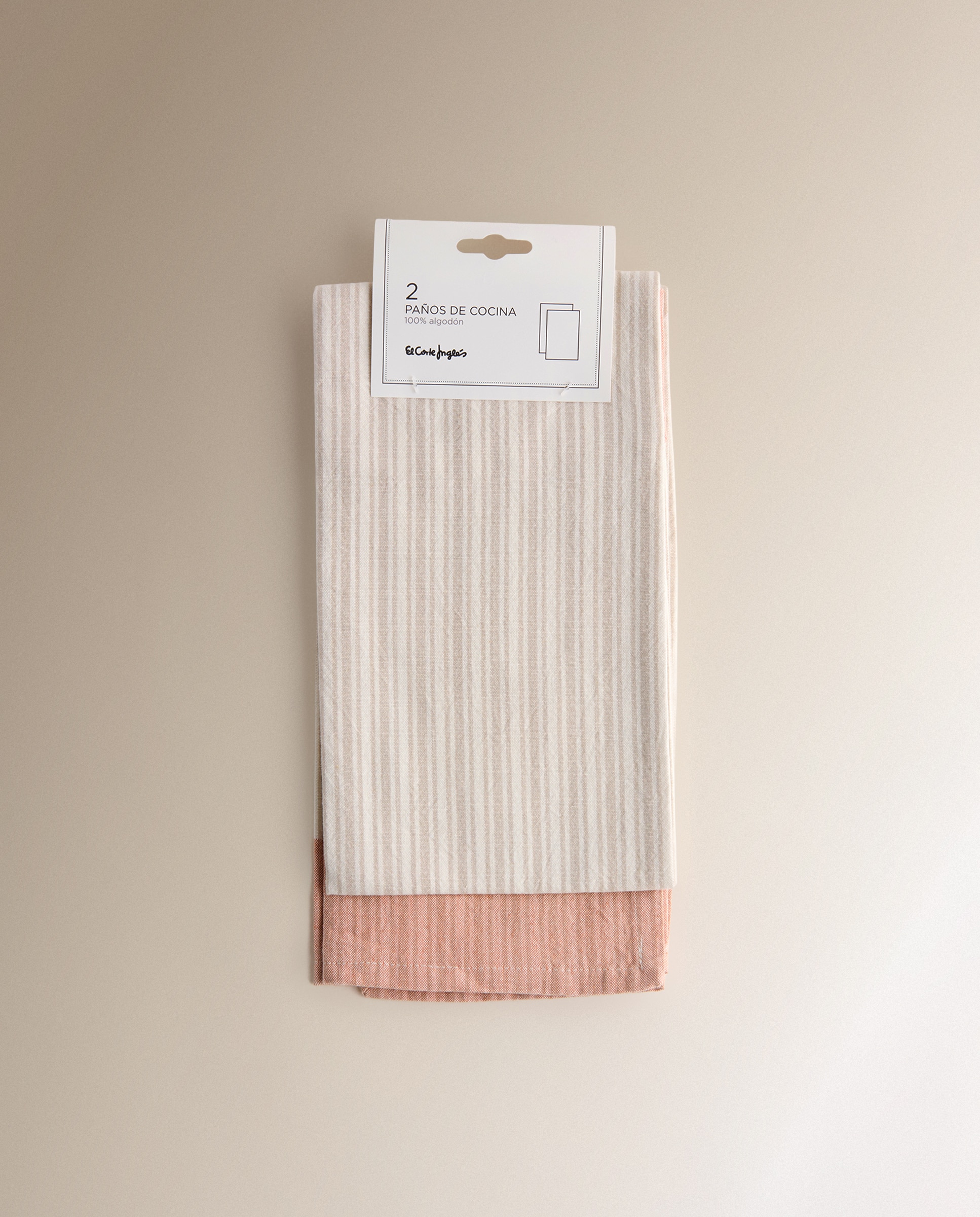 Conjunto de 2 Panos de Cozinha de Algodão às Riscas Rosa-6