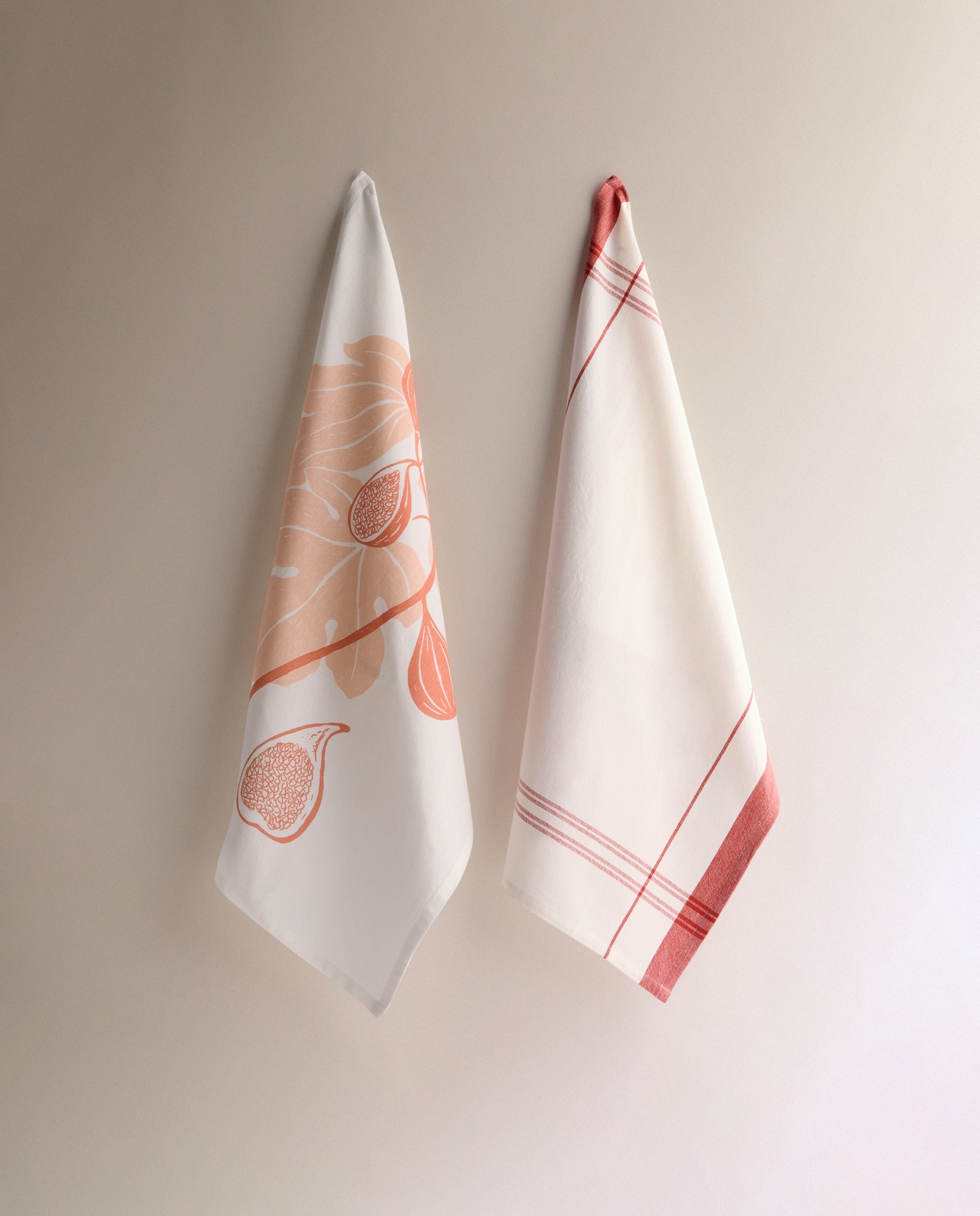 Conjunto de 2 Panos de Algodão Figos Grená-2