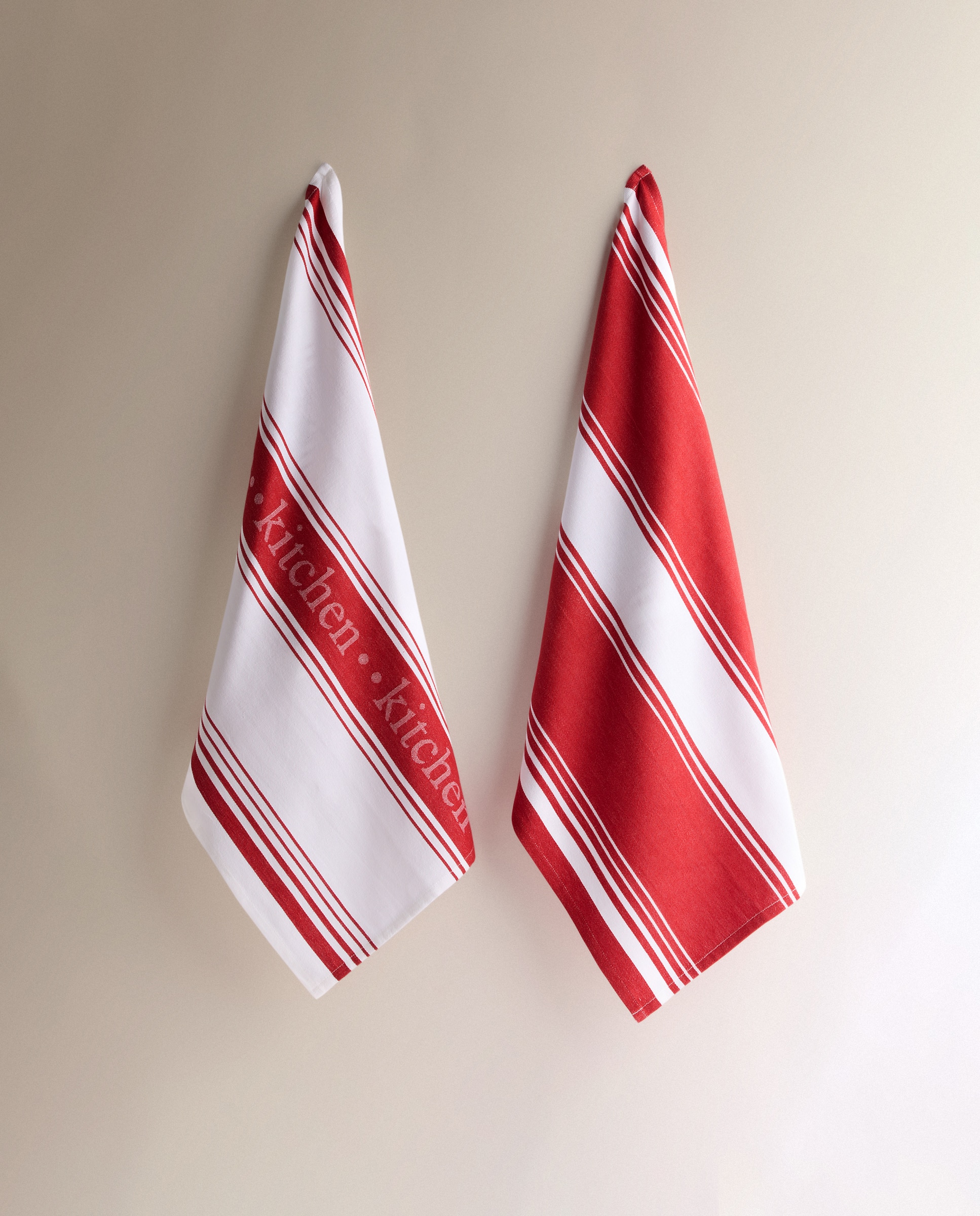 Conjunto de 2 Panos de Cozinha de Algodão Kitsail Vermelho-2