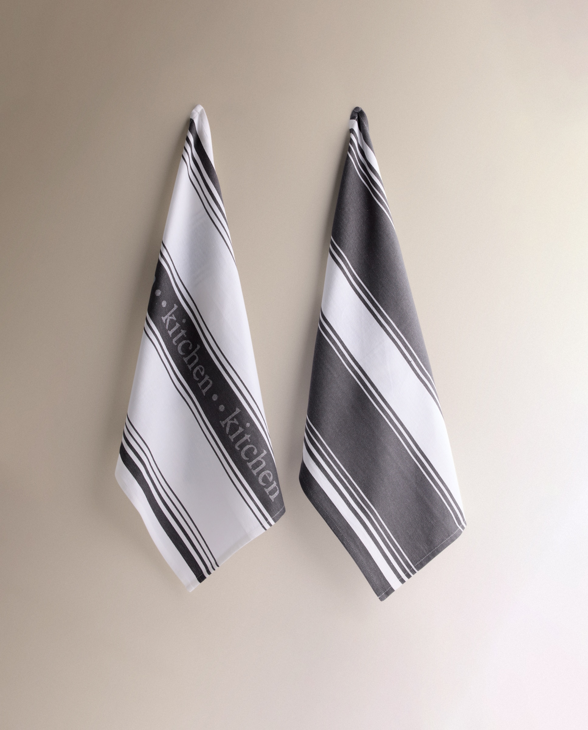 Conjunto de 2 Panos de Cozinha de Algodão Kitsail Antracite-2