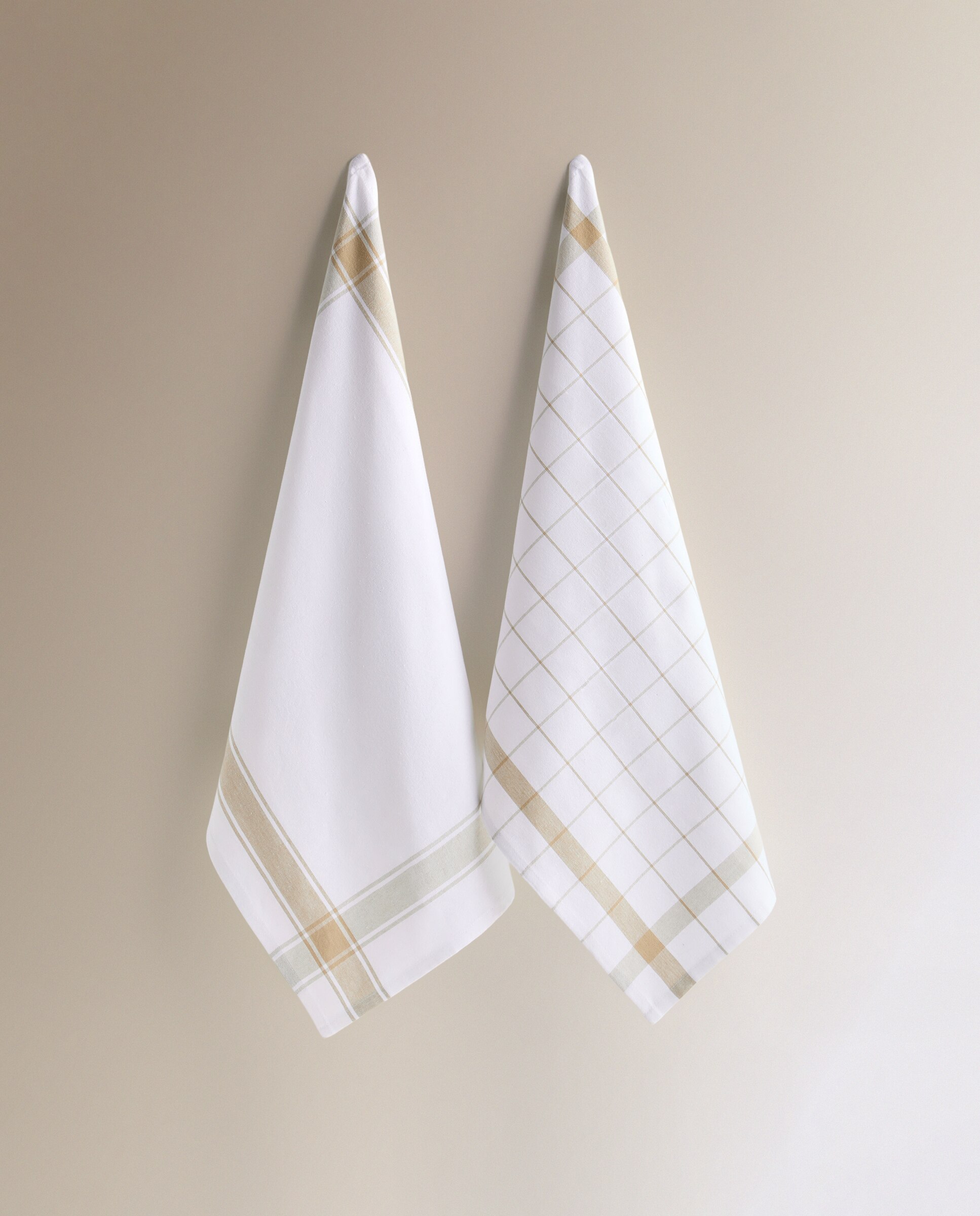 Set 2 paños sarga algodón Nova - Beige 50 x 70 cm Beige-2