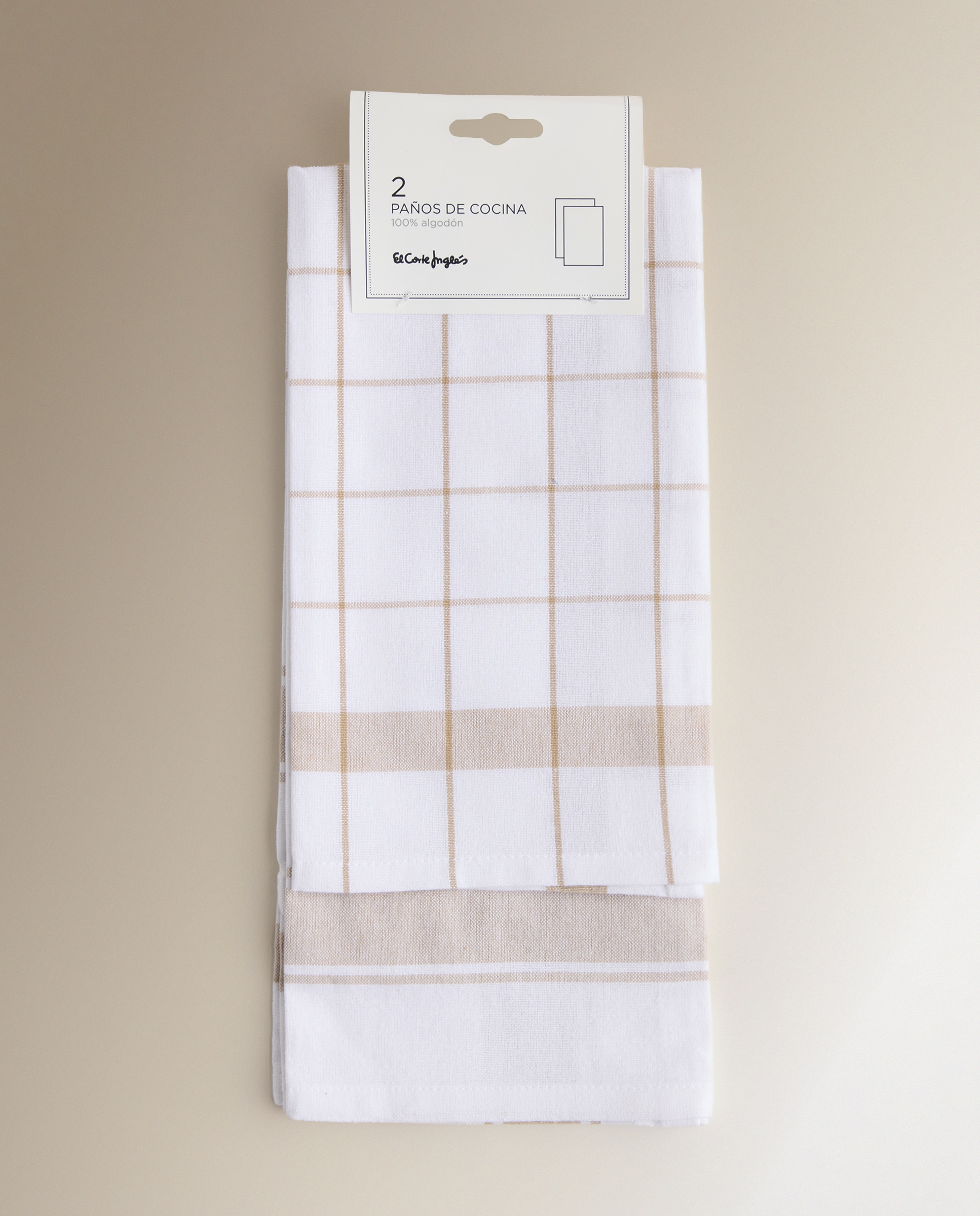 Set 2 paños sarga algodón Nova - Beige 50 x 70 cm Beige-6