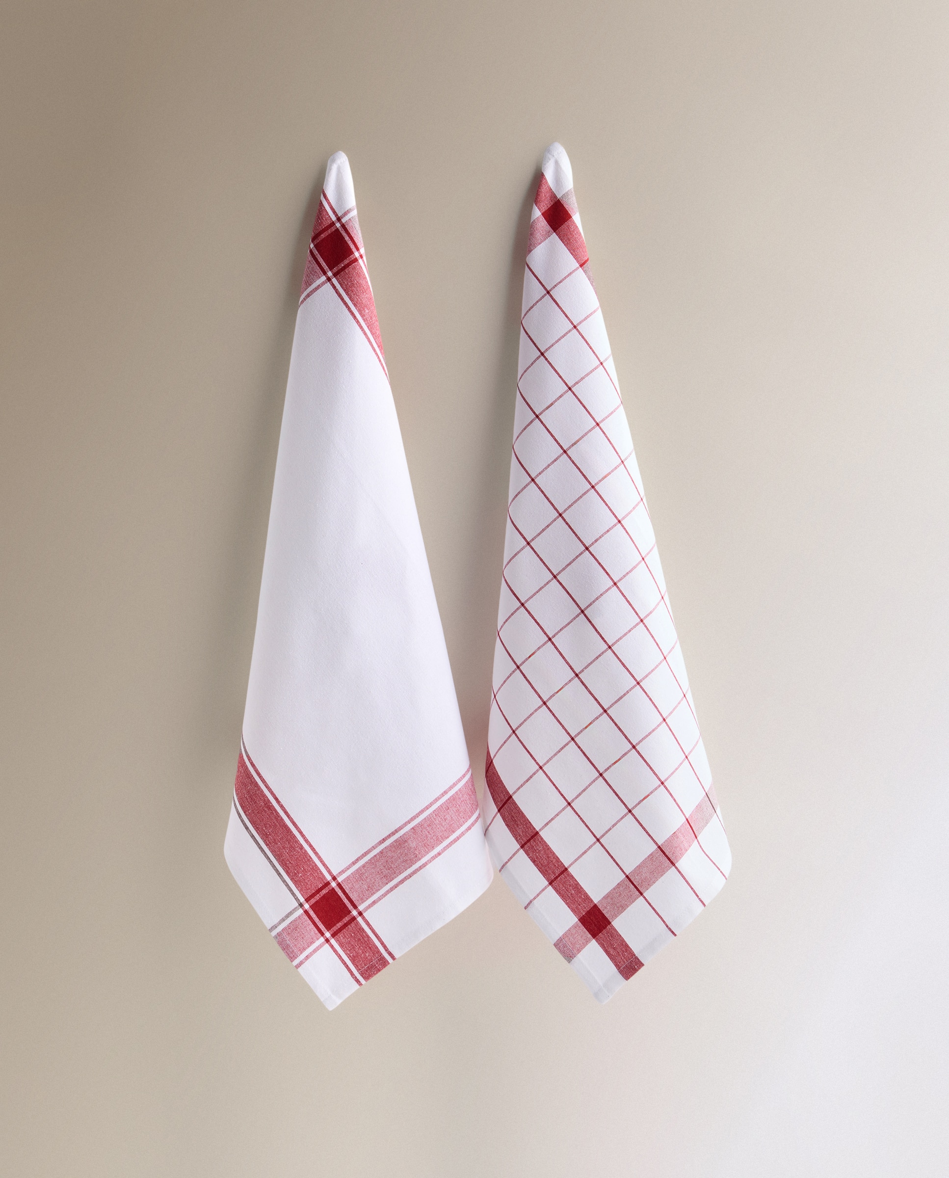 Set 2 paños sarga algodón Nova - Rojo 50 x 70 cm Rojo-2
