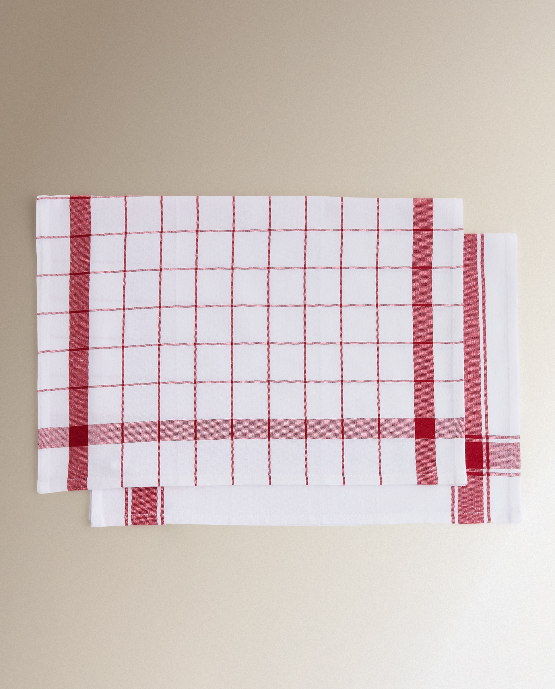 Set 2 paños sarga algodón Nova - Rojo 50 x 70 cm Rojo-5