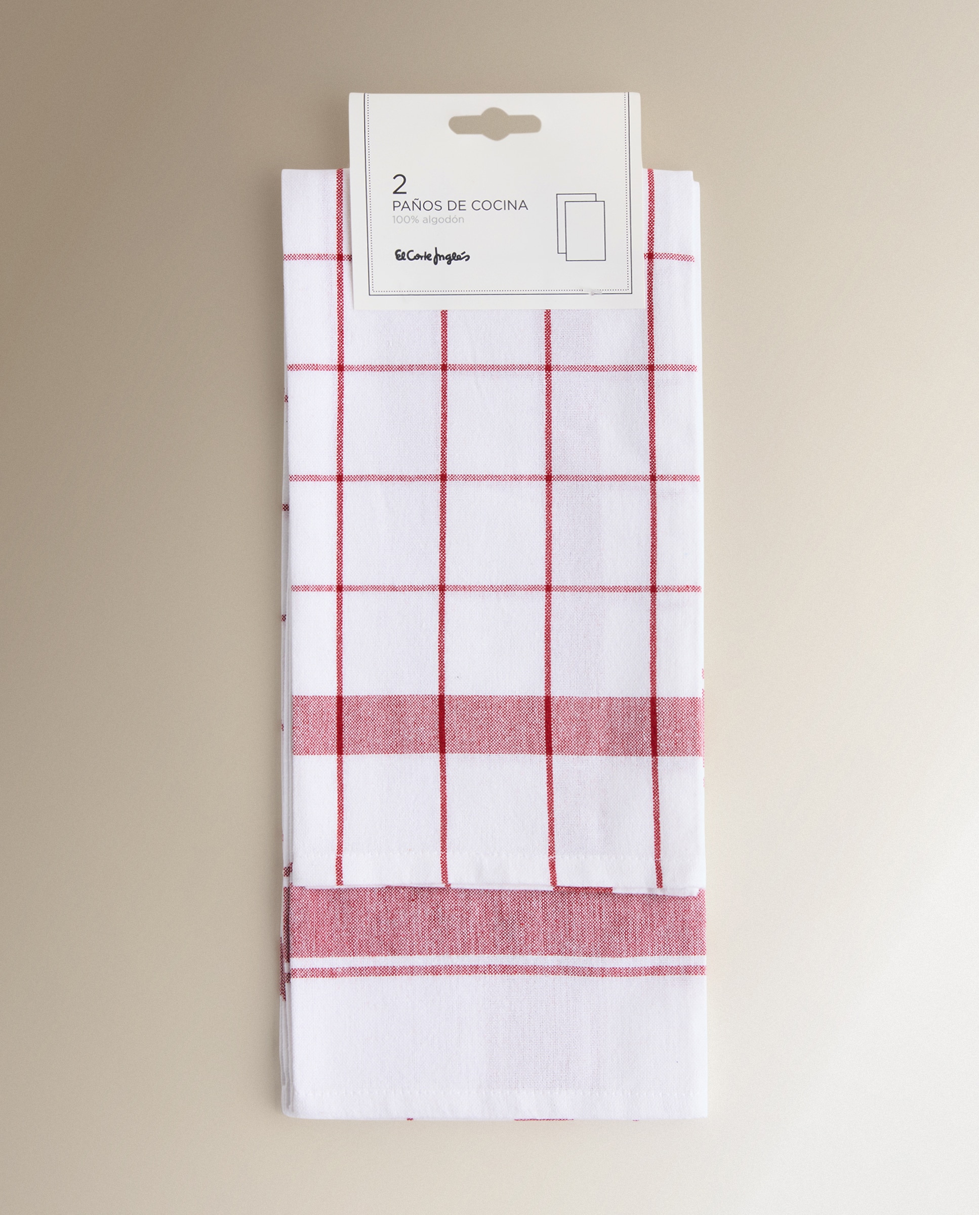 Set 2 paños sarga algodón Nova - Rojo 50 x 70 cm Rojo-6