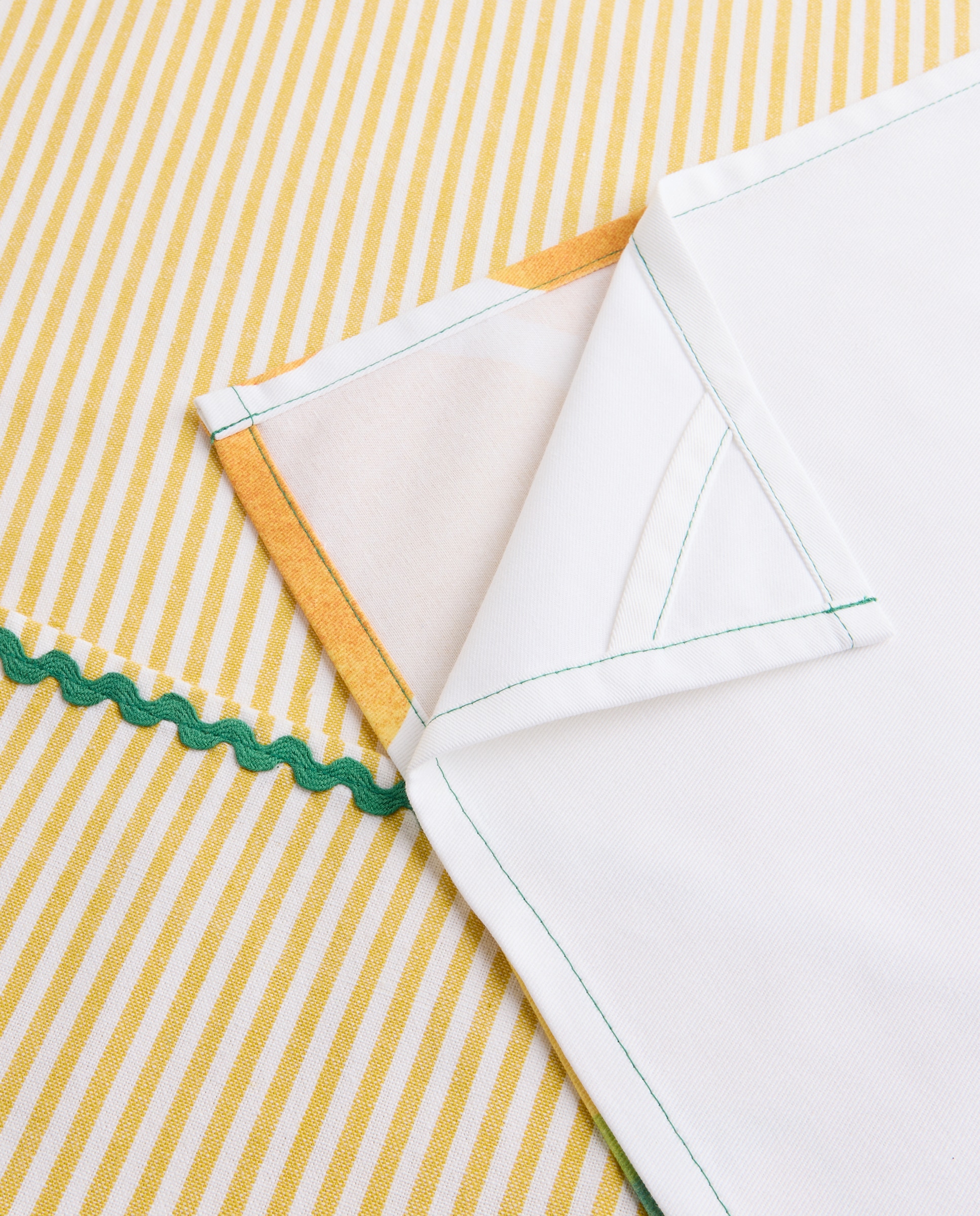 Conjunto de 2 Panos de Sarja de Algodão Limões Amarelo-3