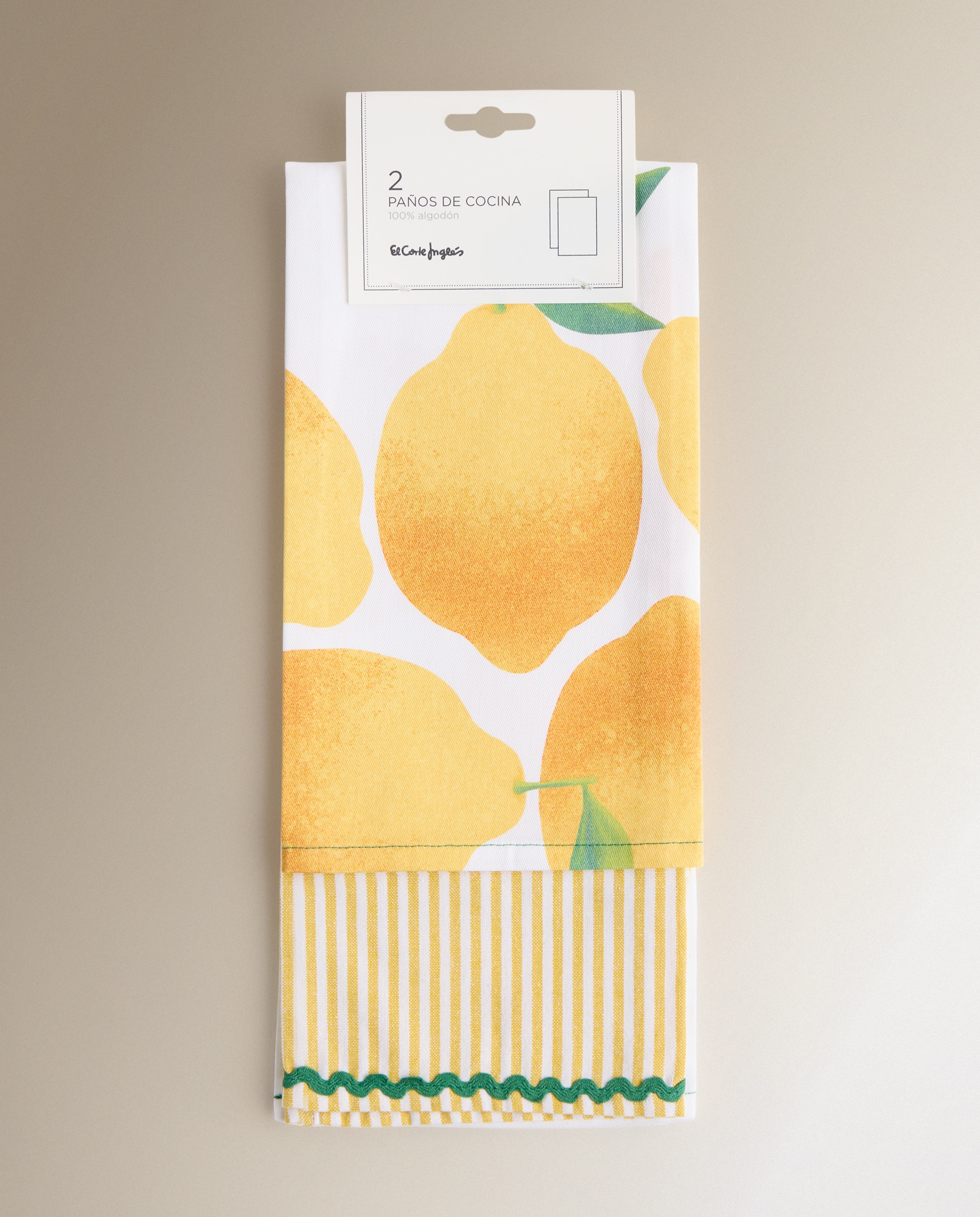 Conjunto de 2 Panos de Sarja de Algodão Limões Amarelo-6