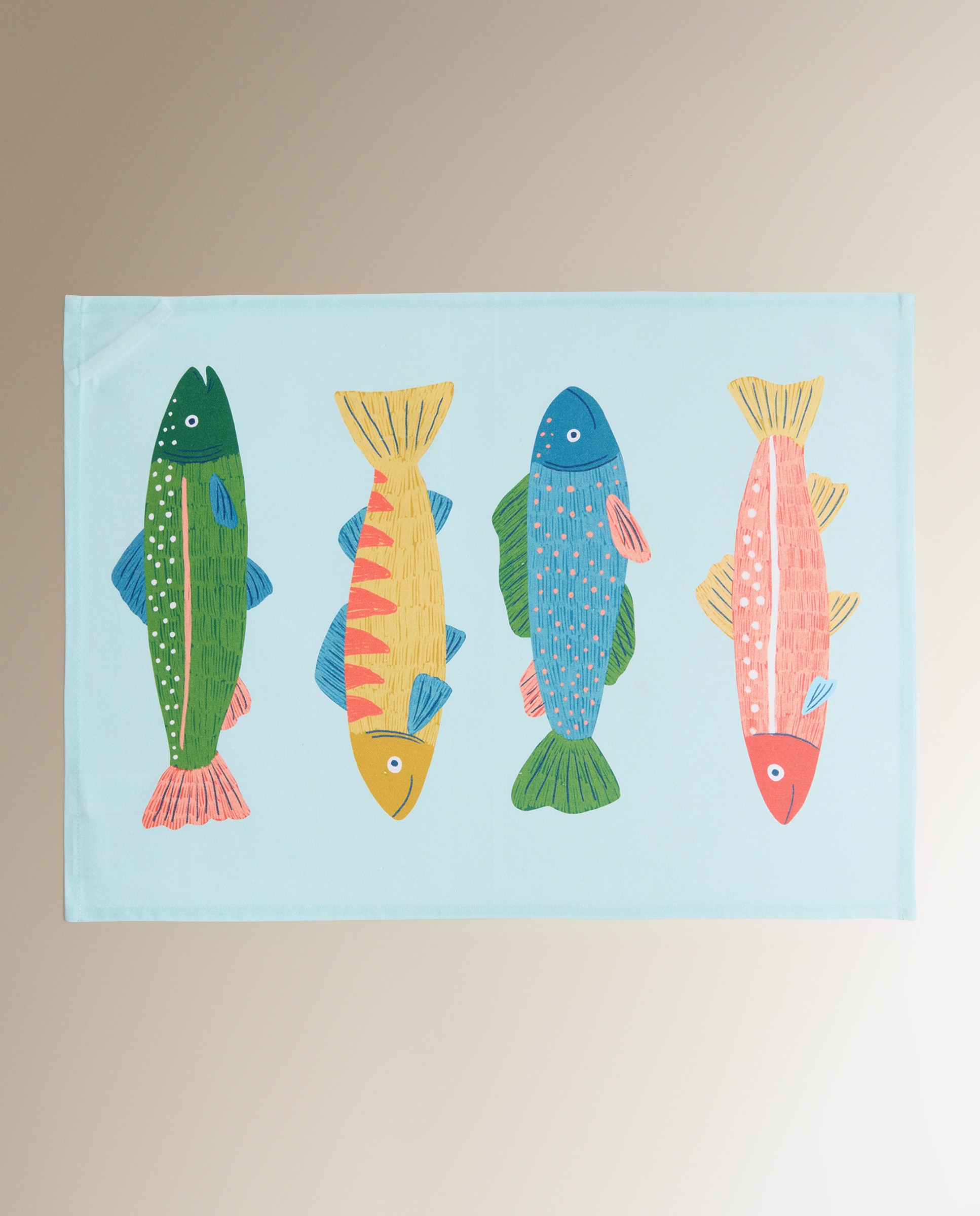Conjunto de 2 Panos de Sarja de Algodão Peixes Multicolor-4