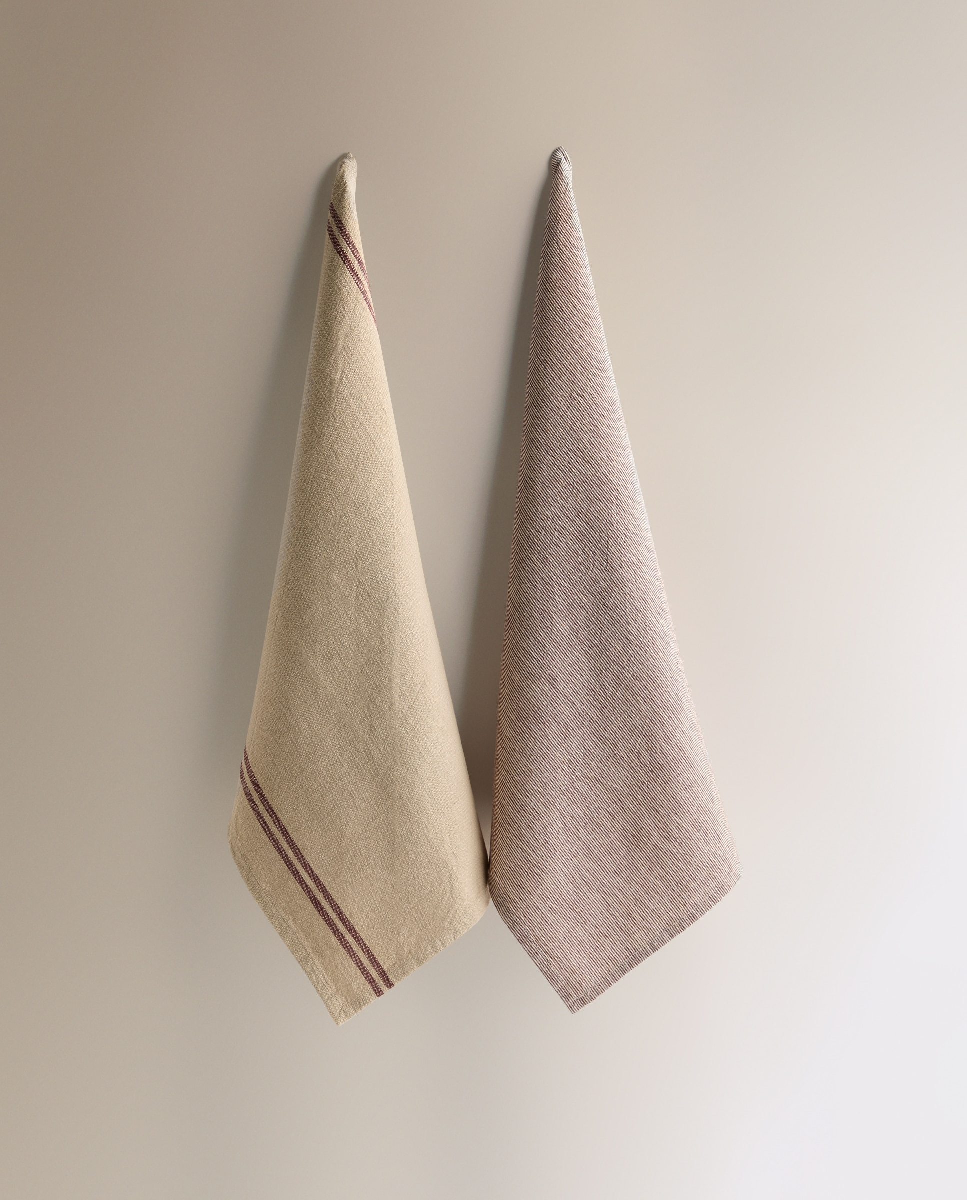 Set 2 paños sarga algodón Norway - Granate 50 x 70 cm Granate-2