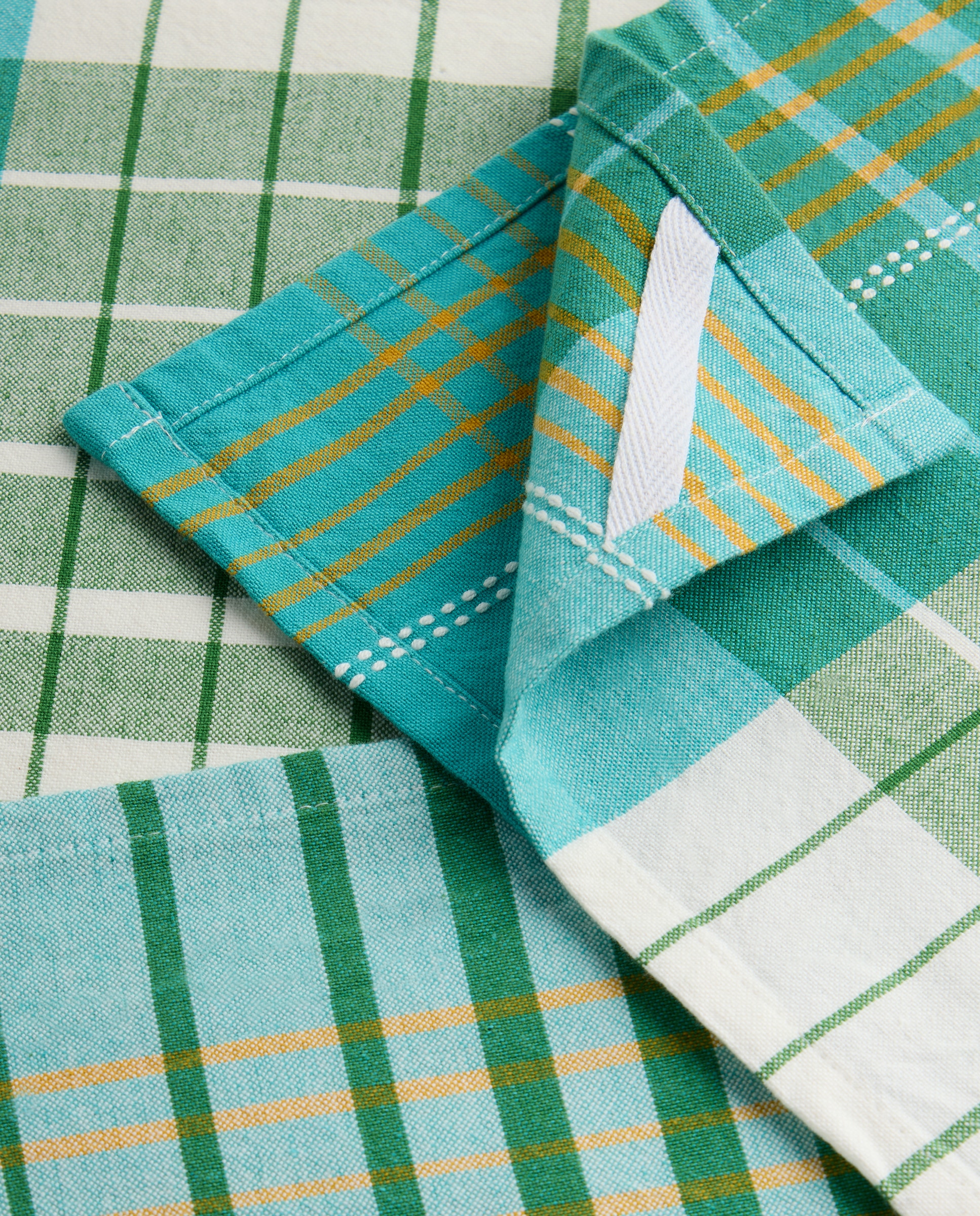 Conjunto de 2 Panos de Algodão Check Azul-3