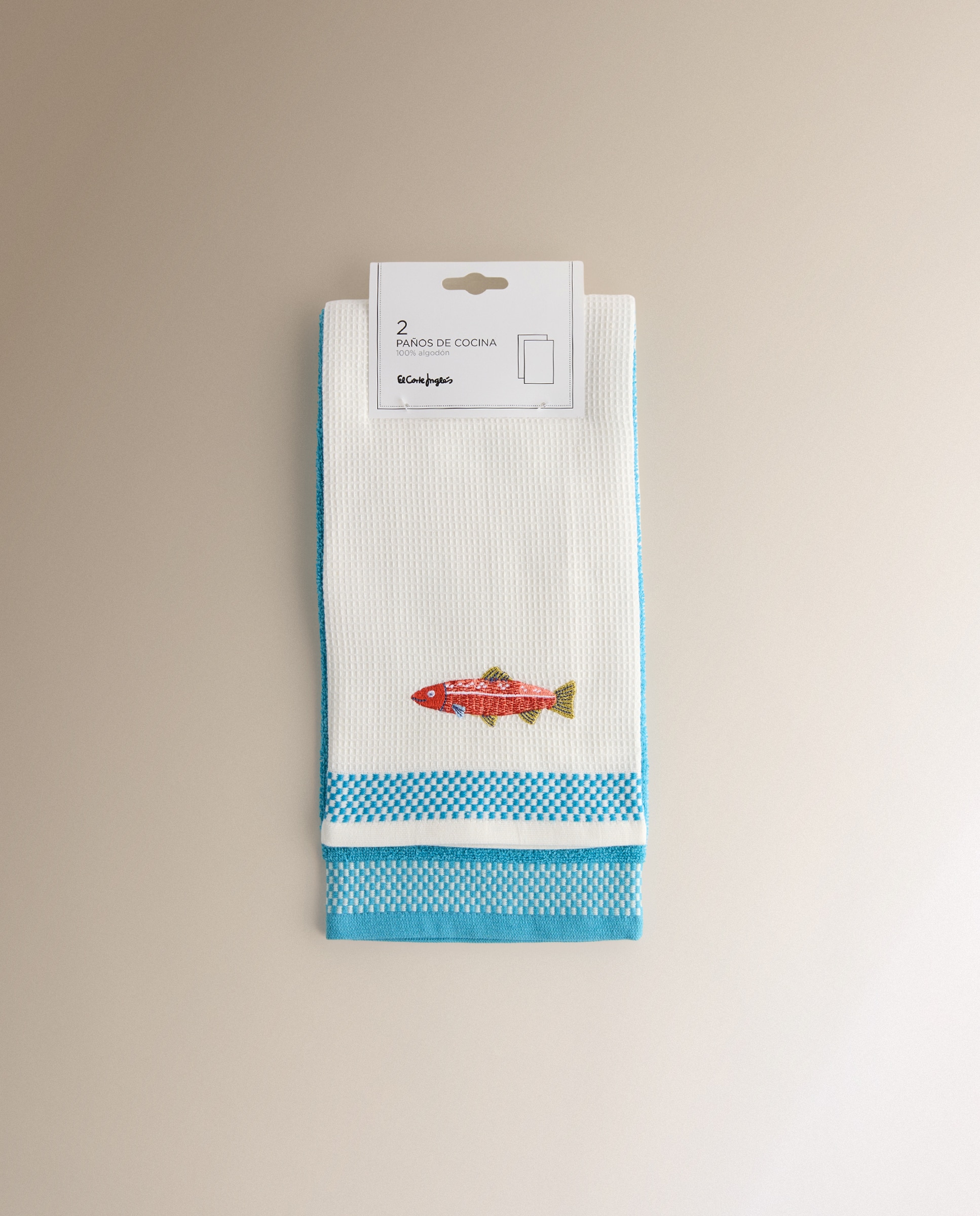Conjunto de 2 Panos de Algodão New Peixe Multicolor-6