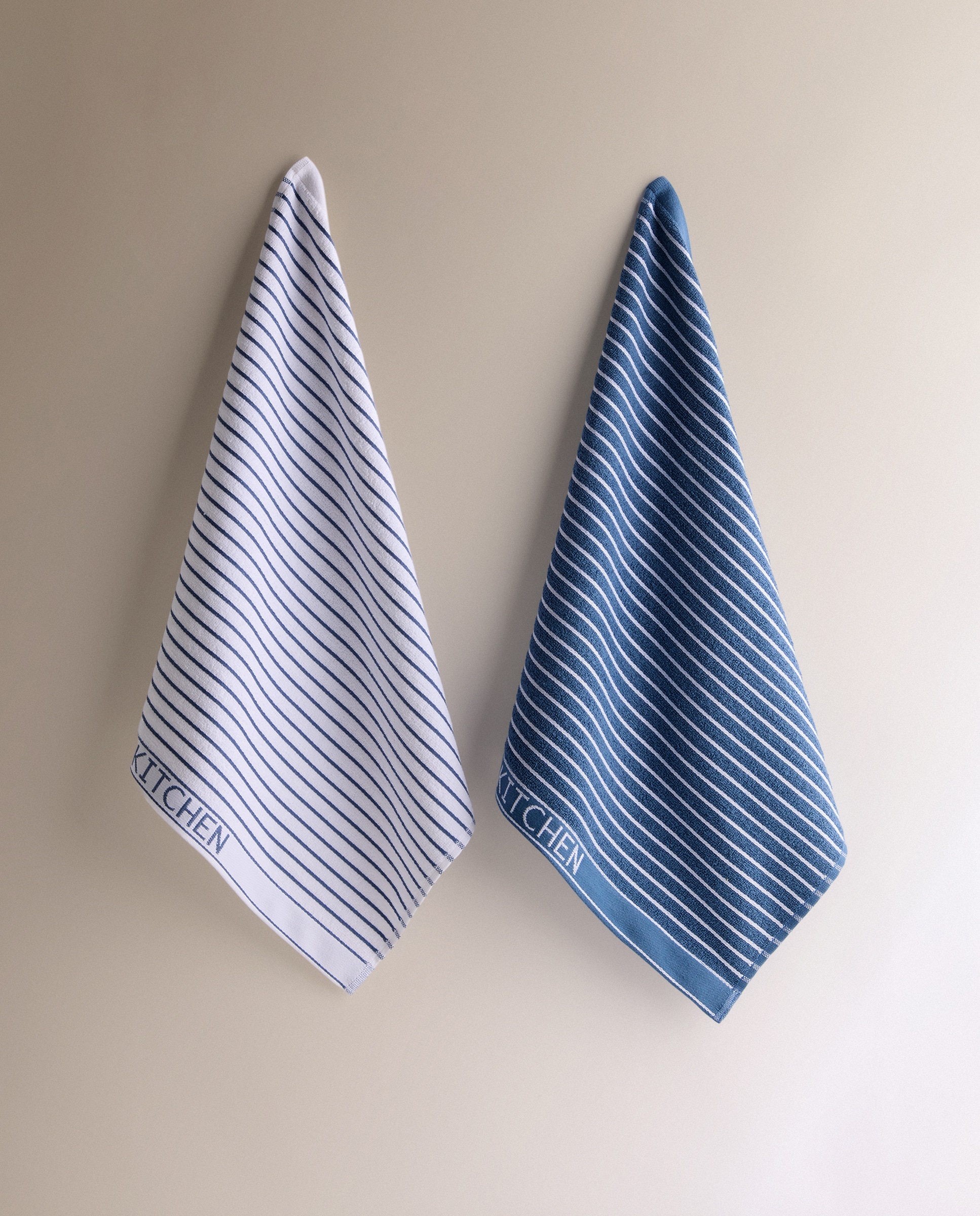 Set 2 paños rizo algodón Rock - Azul 50 x 50 cm Azul-2