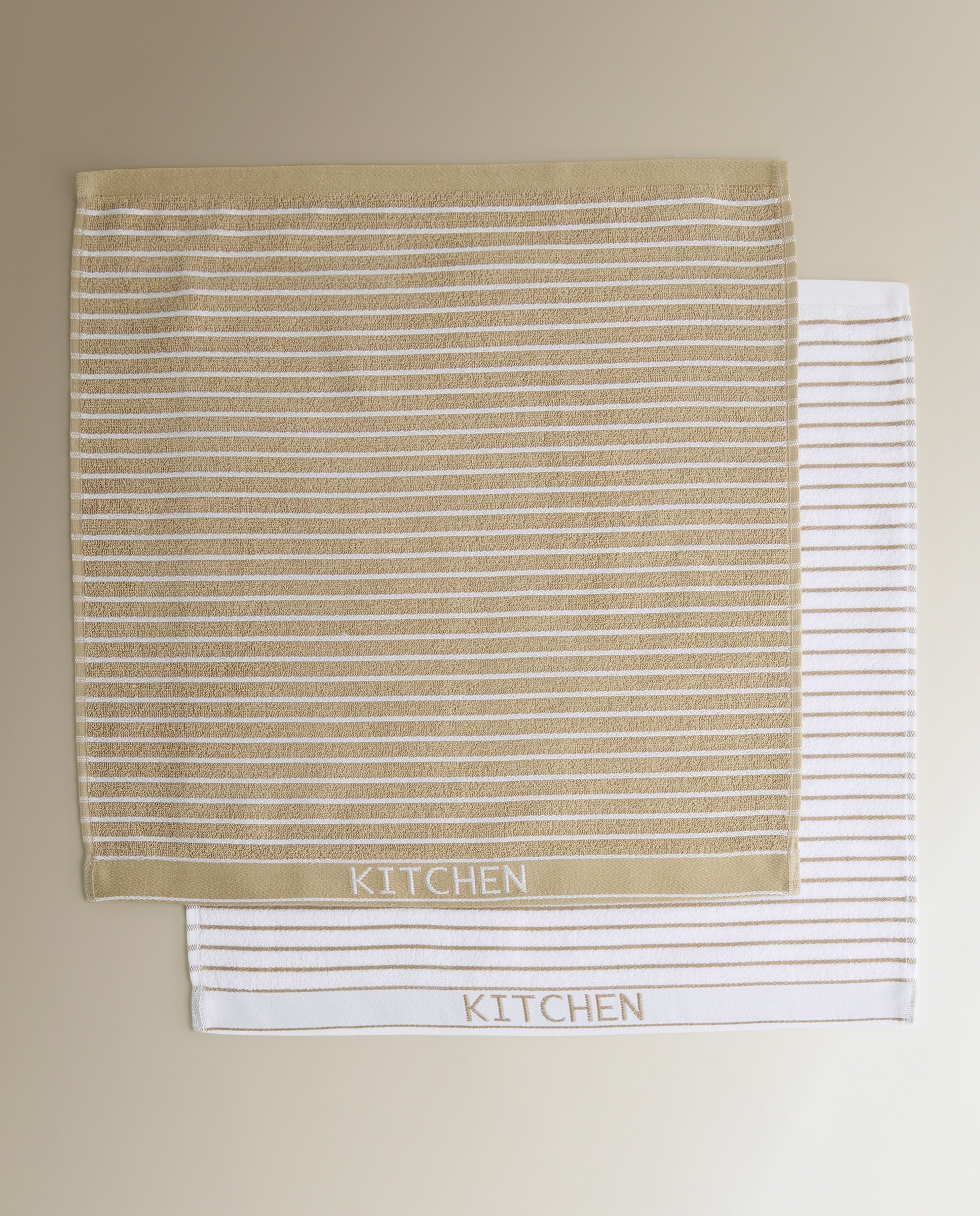 Conjunto de 2 Panos de Tecido Turco de Algodão Rock Bege-5