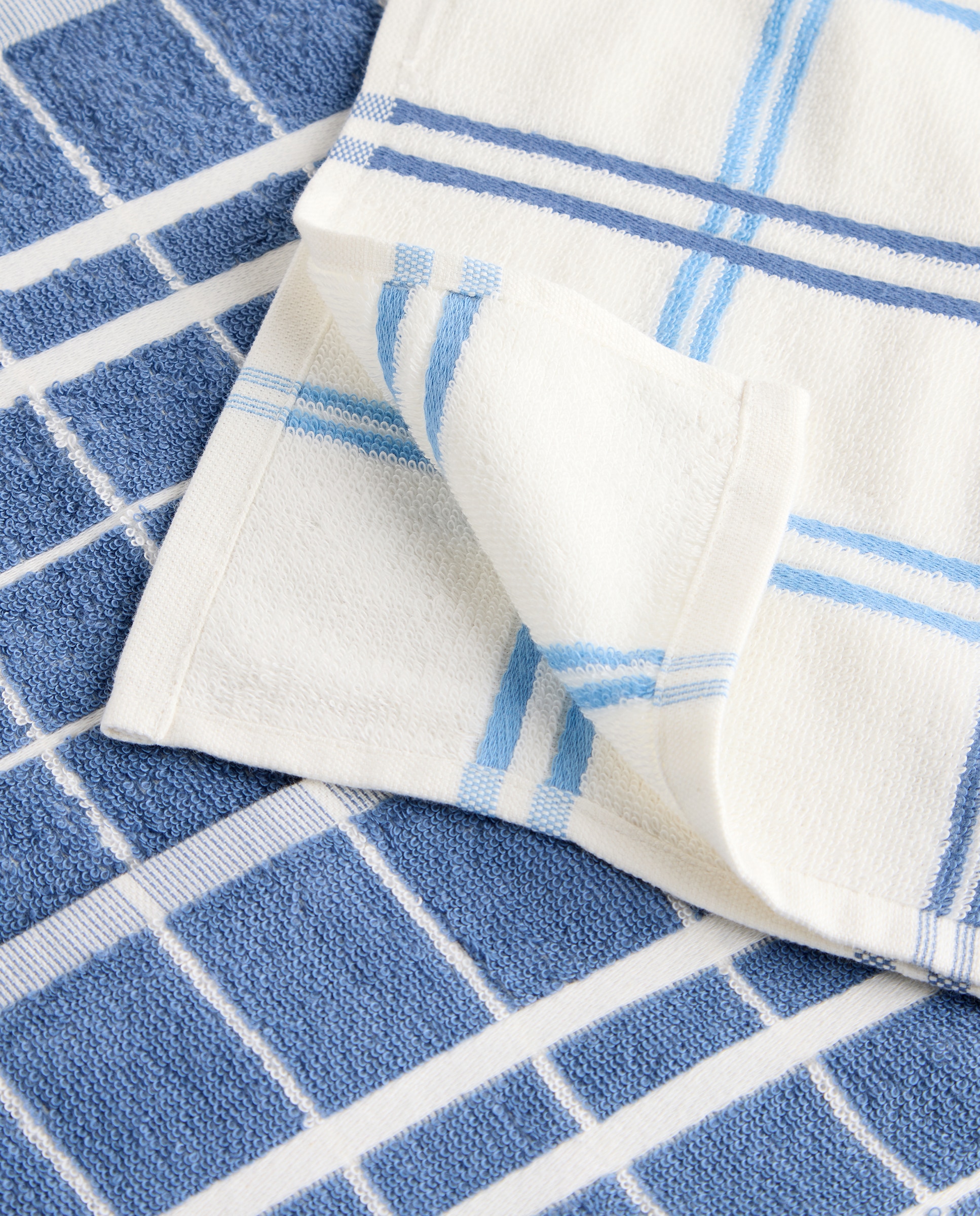 Set 2 paños rizo algodón Ozola - Verde 50 x 50 cm Azul-3