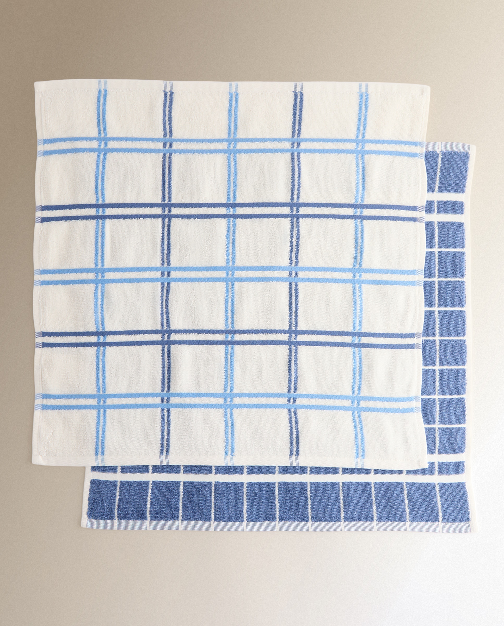 Set 2 paños rizo algodón Ozola - Verde 50 x 50 cm Azul-5