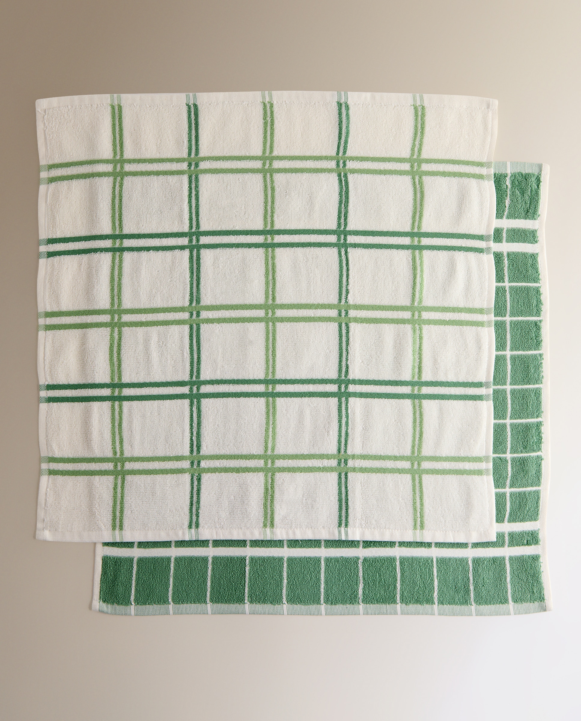 Conjunto de 2 Panos de Tecido Turco de Algodão Ozola Verde-5