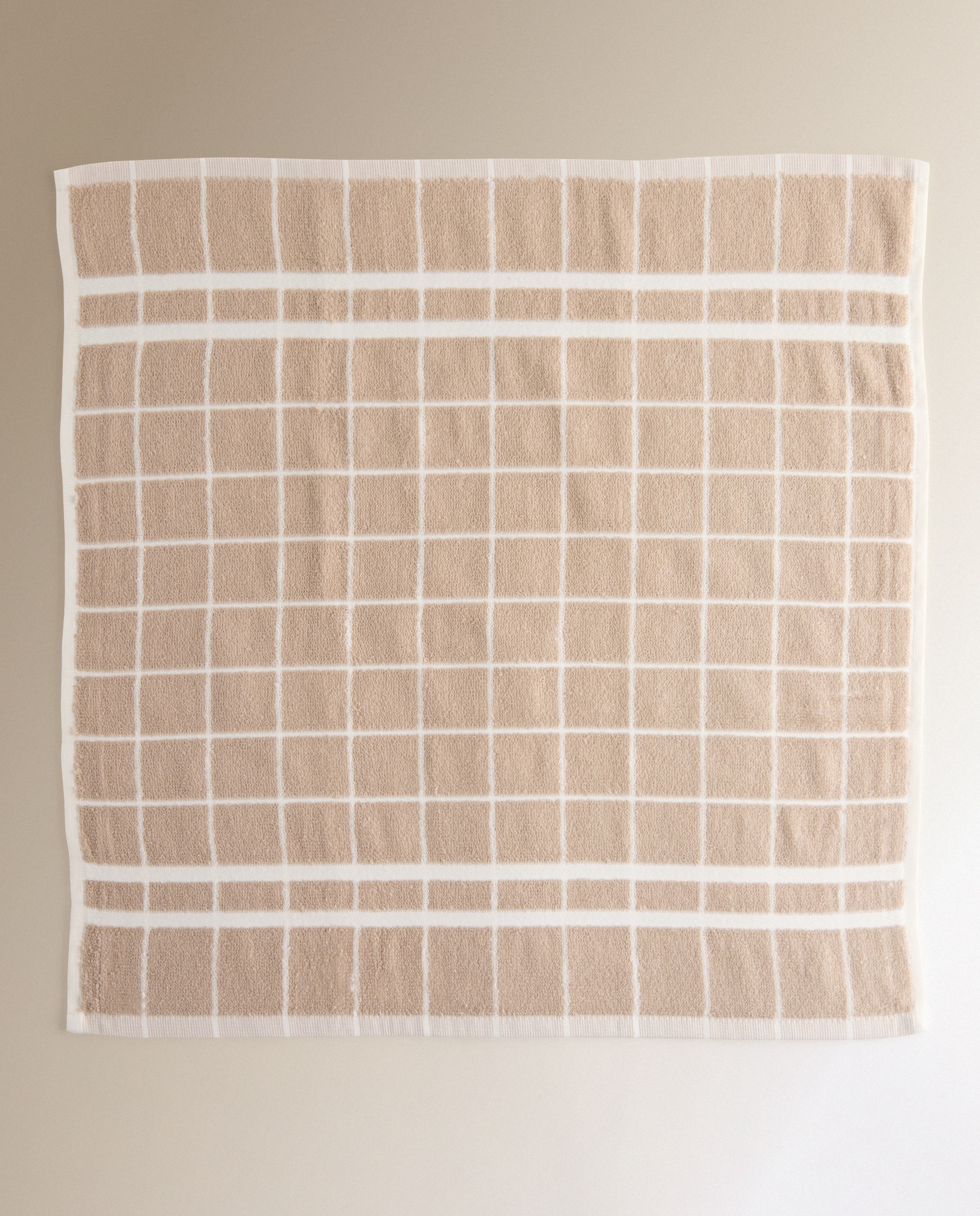 Conjunto de 2 Panos de Tecido Turco de Algodão Ozola Bege-3