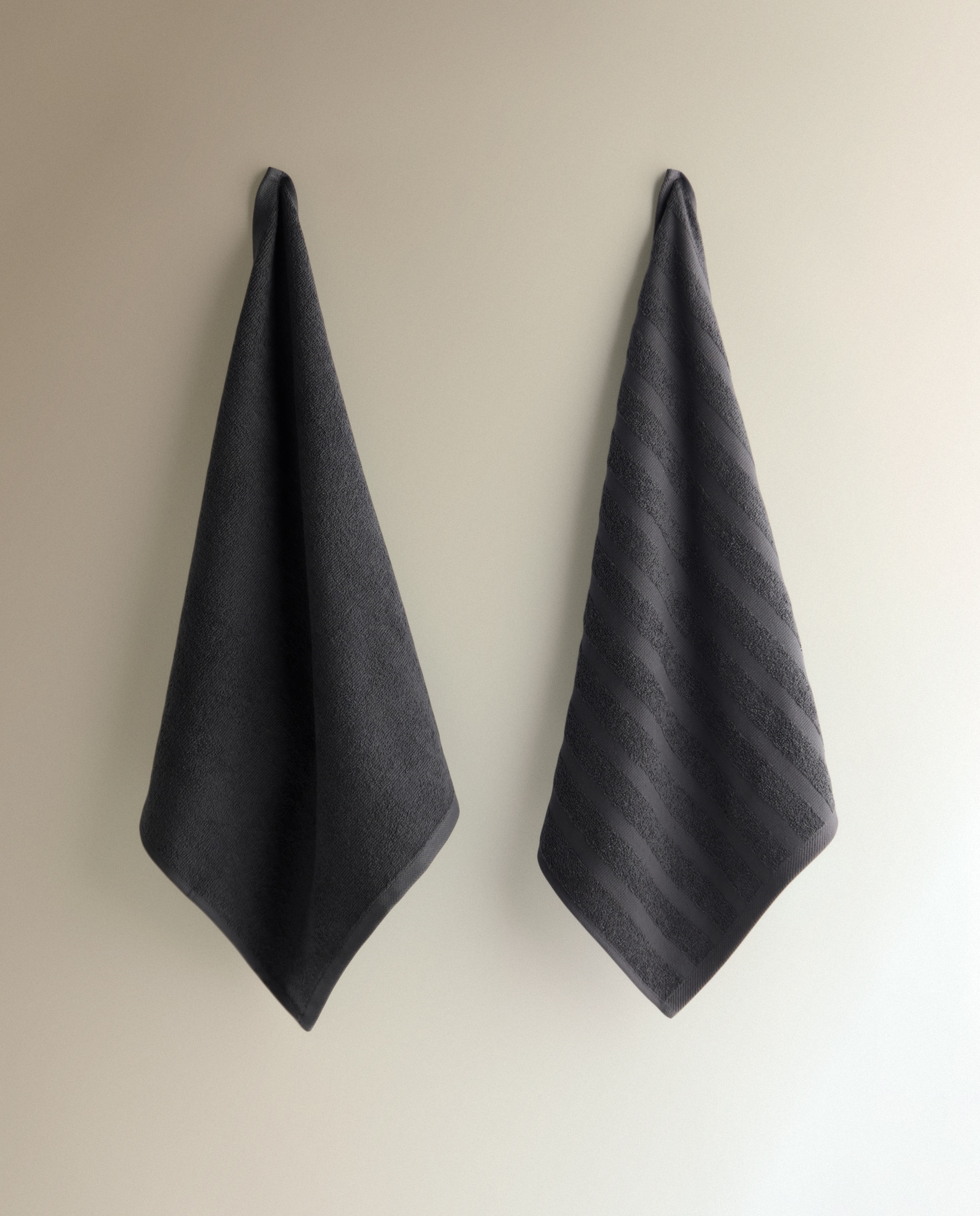 Set 2 paños rizo algodón Moss - Gris 50 x 50 cm Gris-2