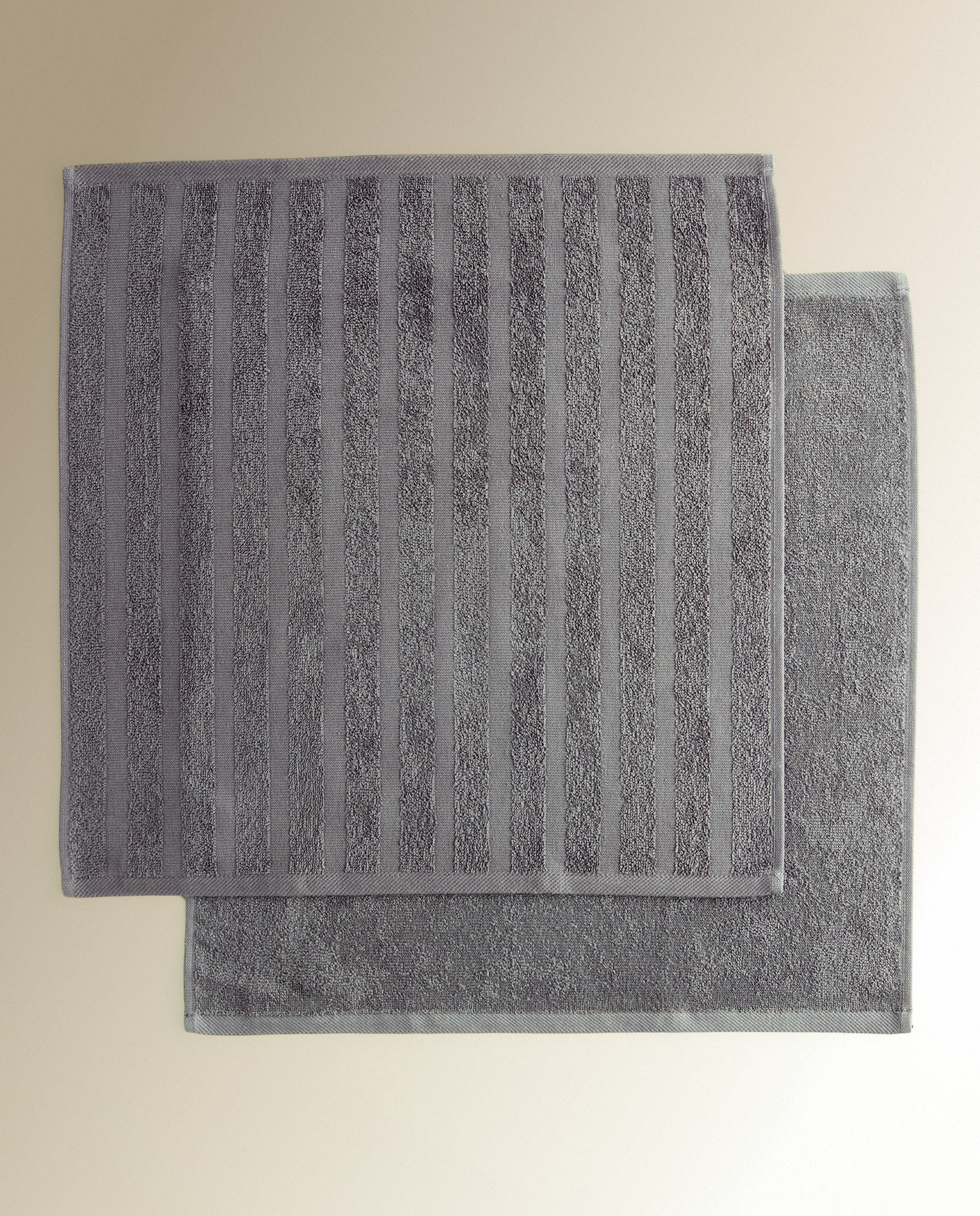 Set 2 paños rizo algodón Moss - Gris 50 x 50 cm Gris-5