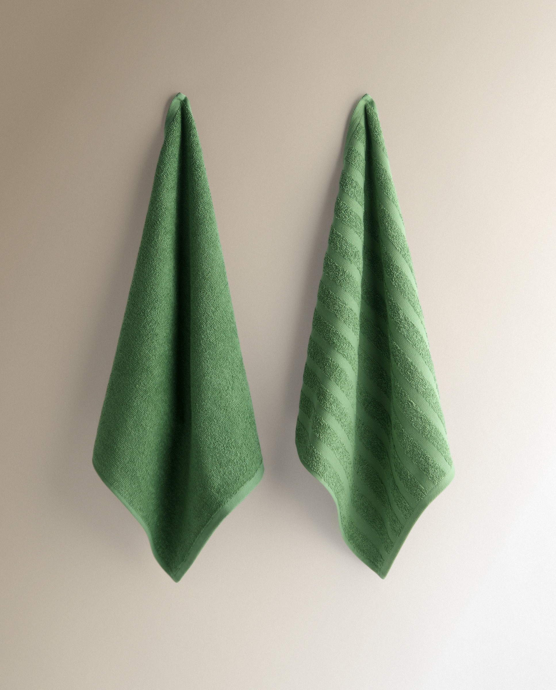 Set 2 paños rizo algodón Moss - Verde 50 x 50 cm Verde-2